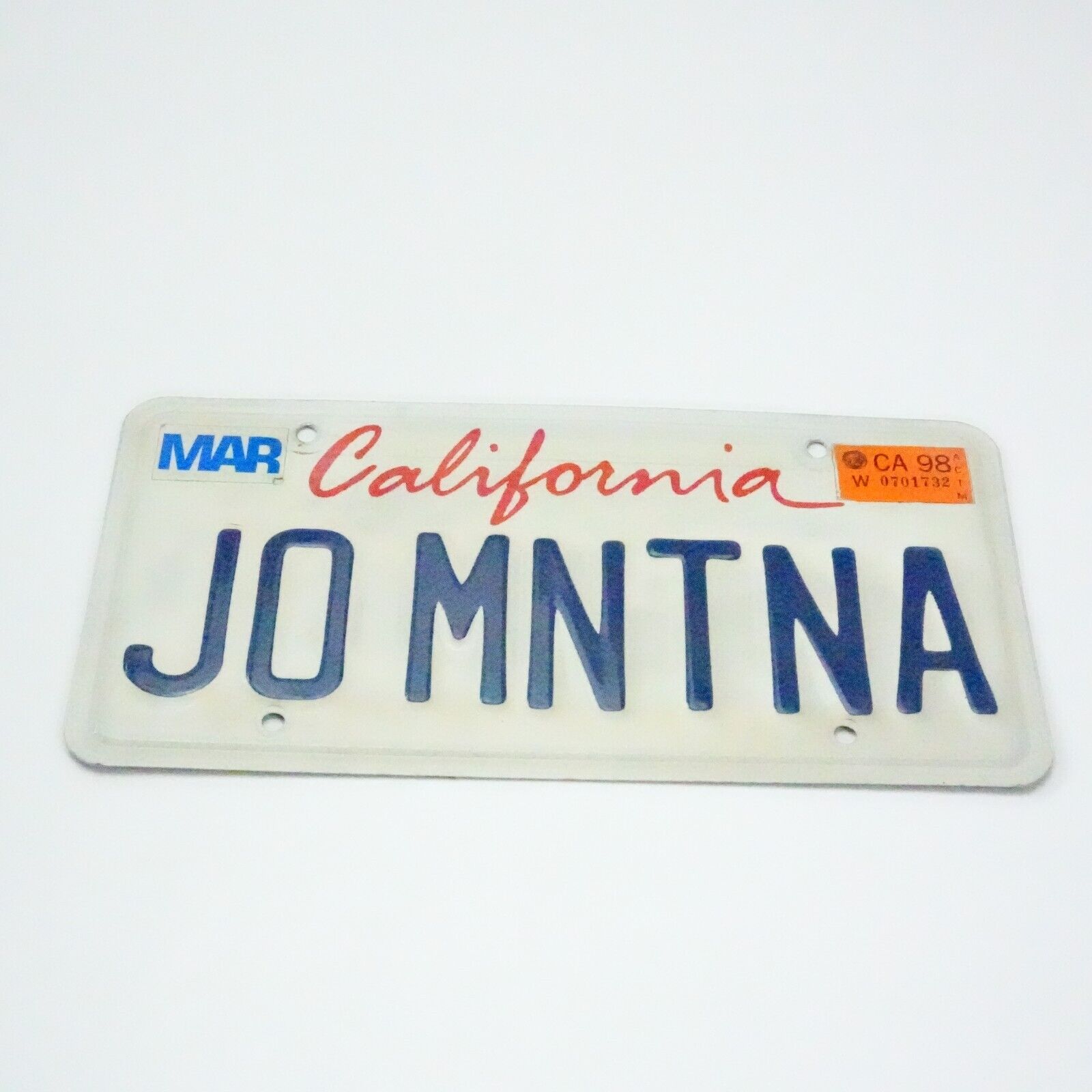 Original California Joe Montana License Plate 49R, 49ers Champions Football