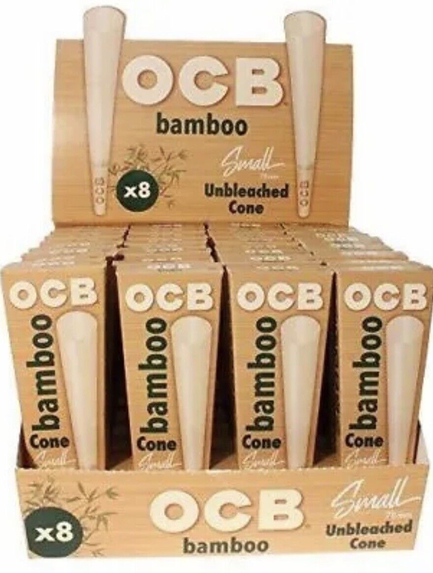 OCB Bamboo Cones - Unbleached Small Size -32 Packs ( 8x32=256 Cones)