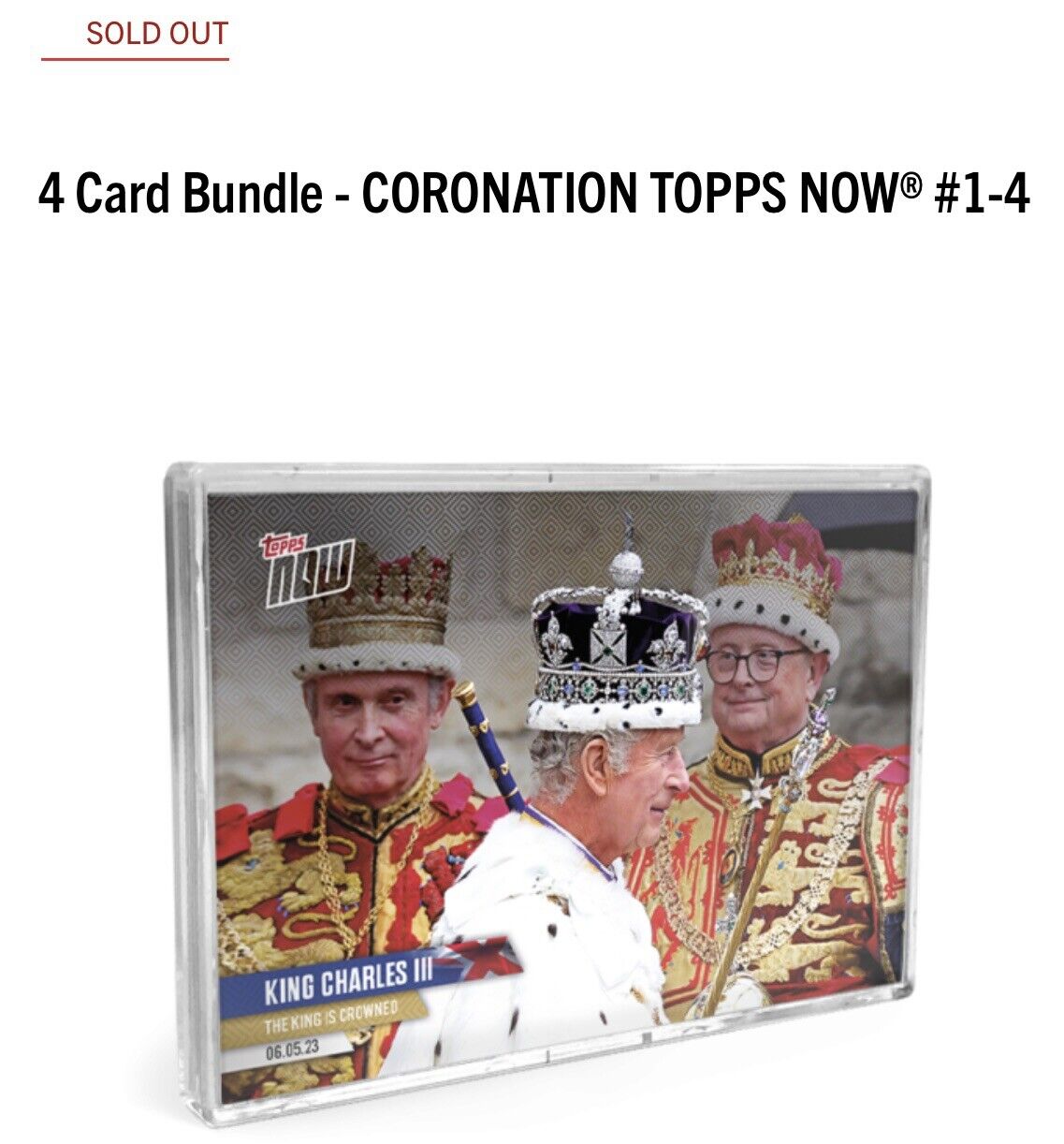 TOPPS NOW King Charles III CORONATION 4 Cards Bundle Complete Card Set