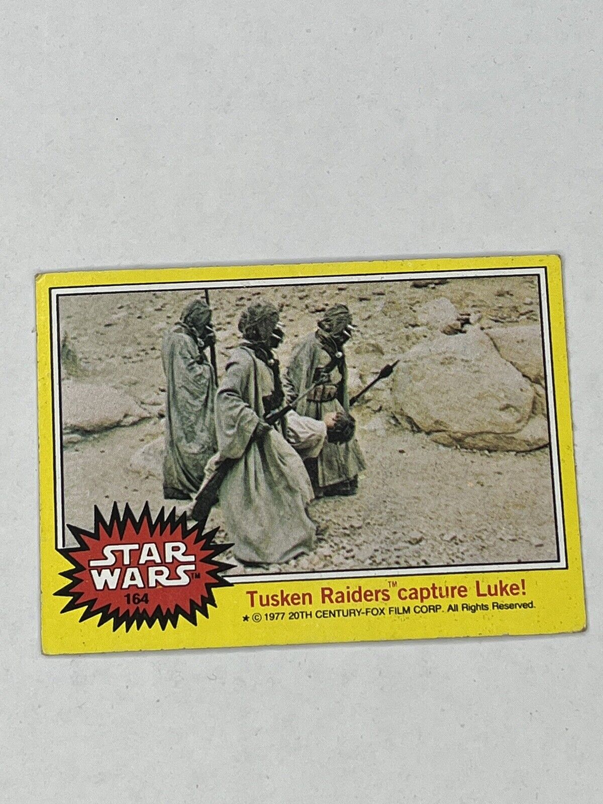 Vintage 1977 Topps Star Wars Tusken Raiders Capture Luke Card #164