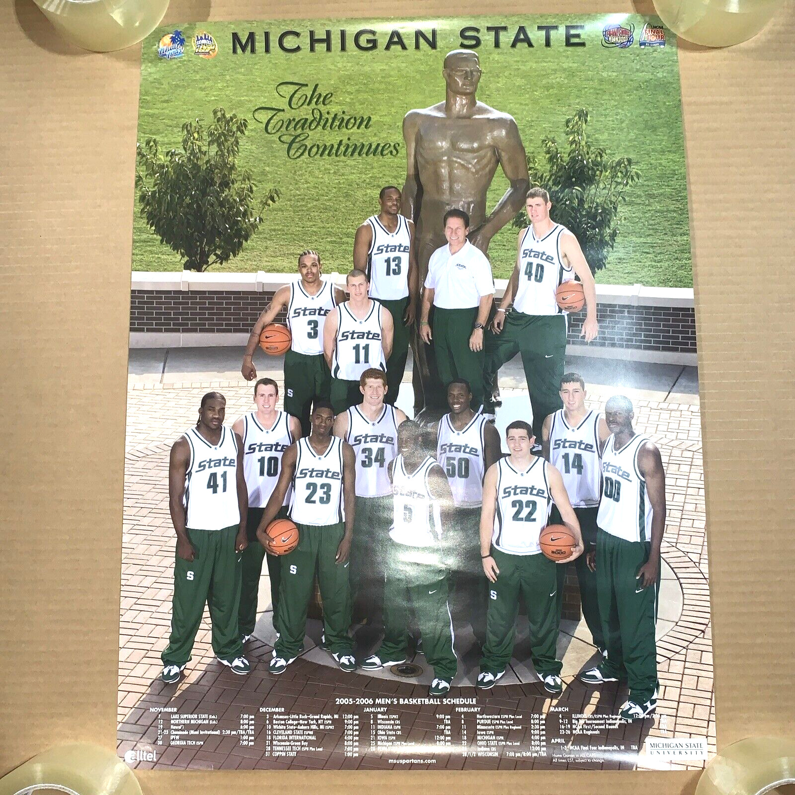 Michigan State Basketball 2005-2006 Schedule 24x18 Wall Poster, Shannon Brown