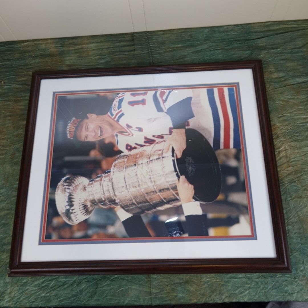Mark Meisser Rangers  Signed Stanley Cup Photo, 1994, Steiner, Faded Signature