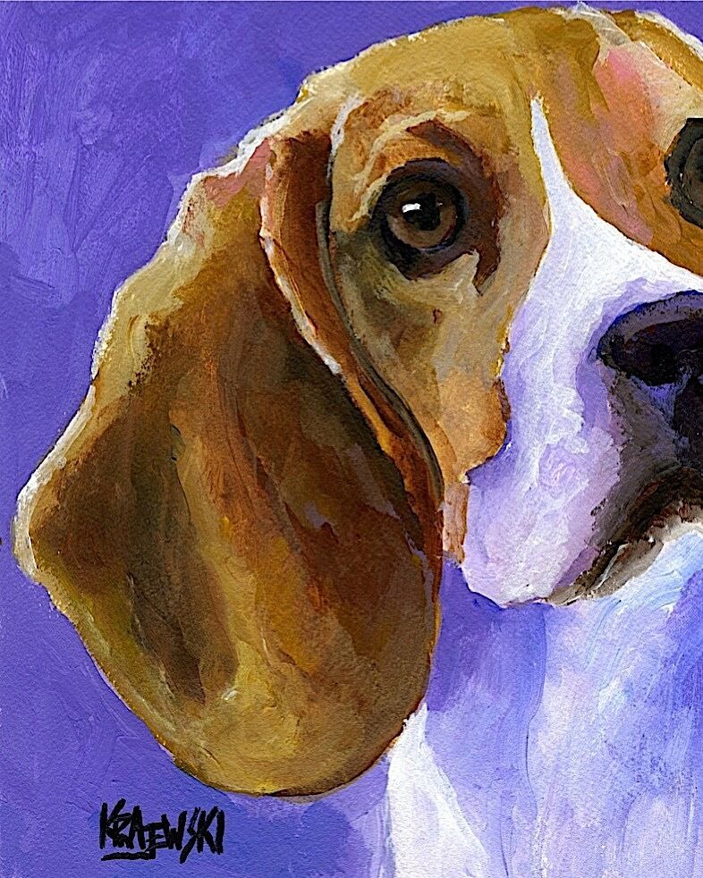 Beagle Art Print from Painting | Beagle Gifts, Poster, Picture, Home Decor 8x10
