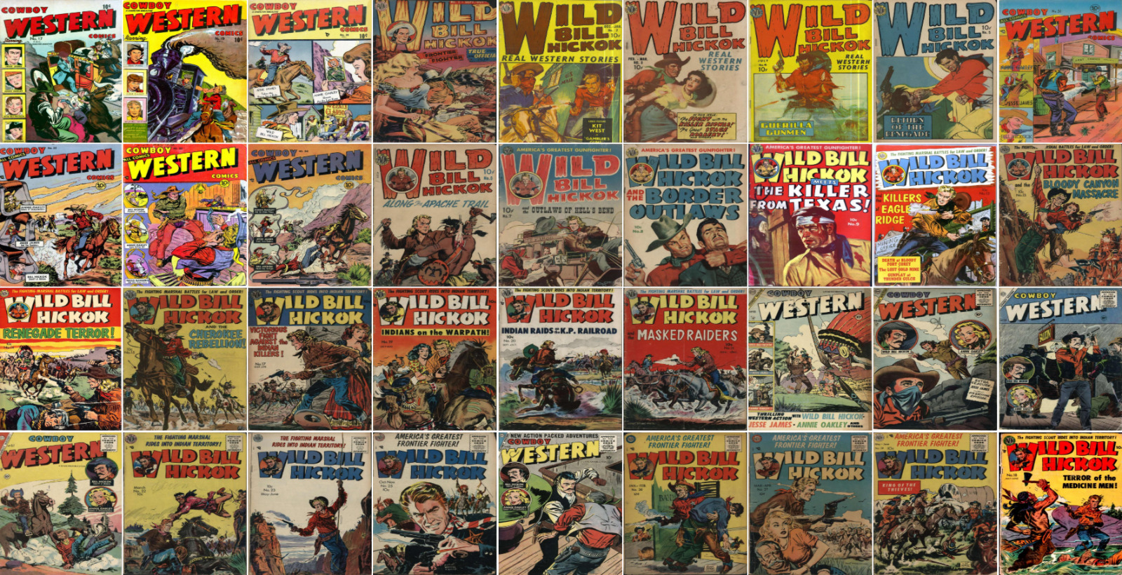 1948 - 1956 Wild Bill Hickok Comic Book Package - 37 eBooks on CD