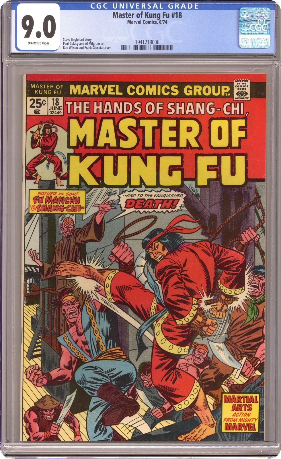 Master of Kung Fu #18 CGC 9.0 1974 3941219006