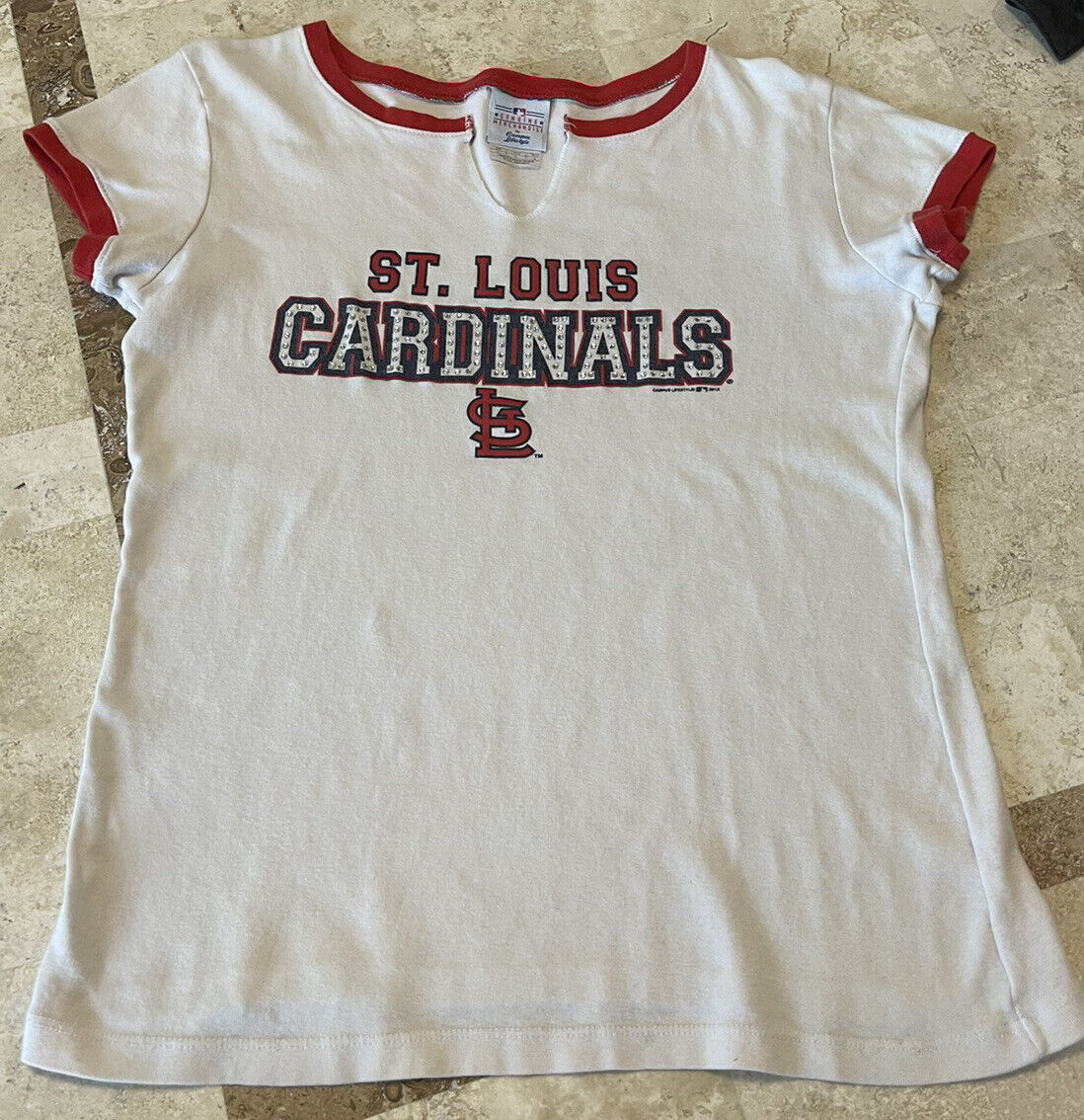 Vintage MLB St. Louis Cardinals Campus Lifestyle Womens T-Shirt Official Mercy L