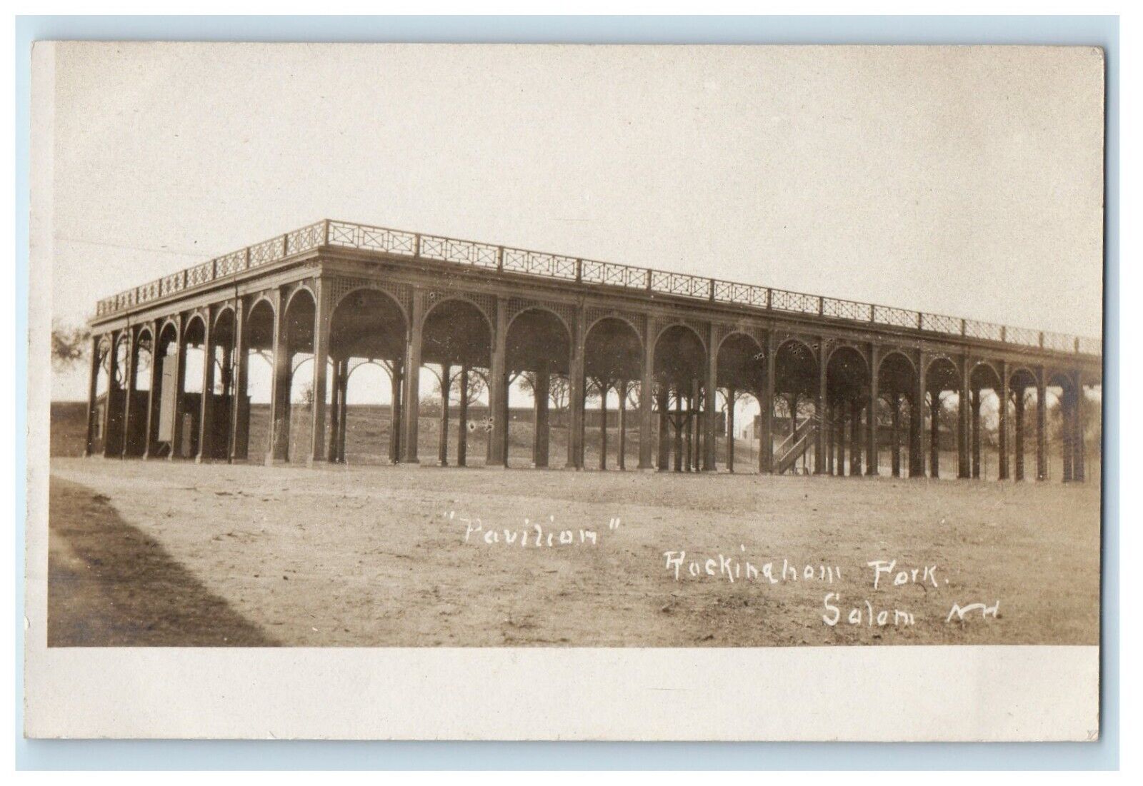 c1907 Pavilion Rockingham Park Horseracing Salem NH Photo RPPC Postcard