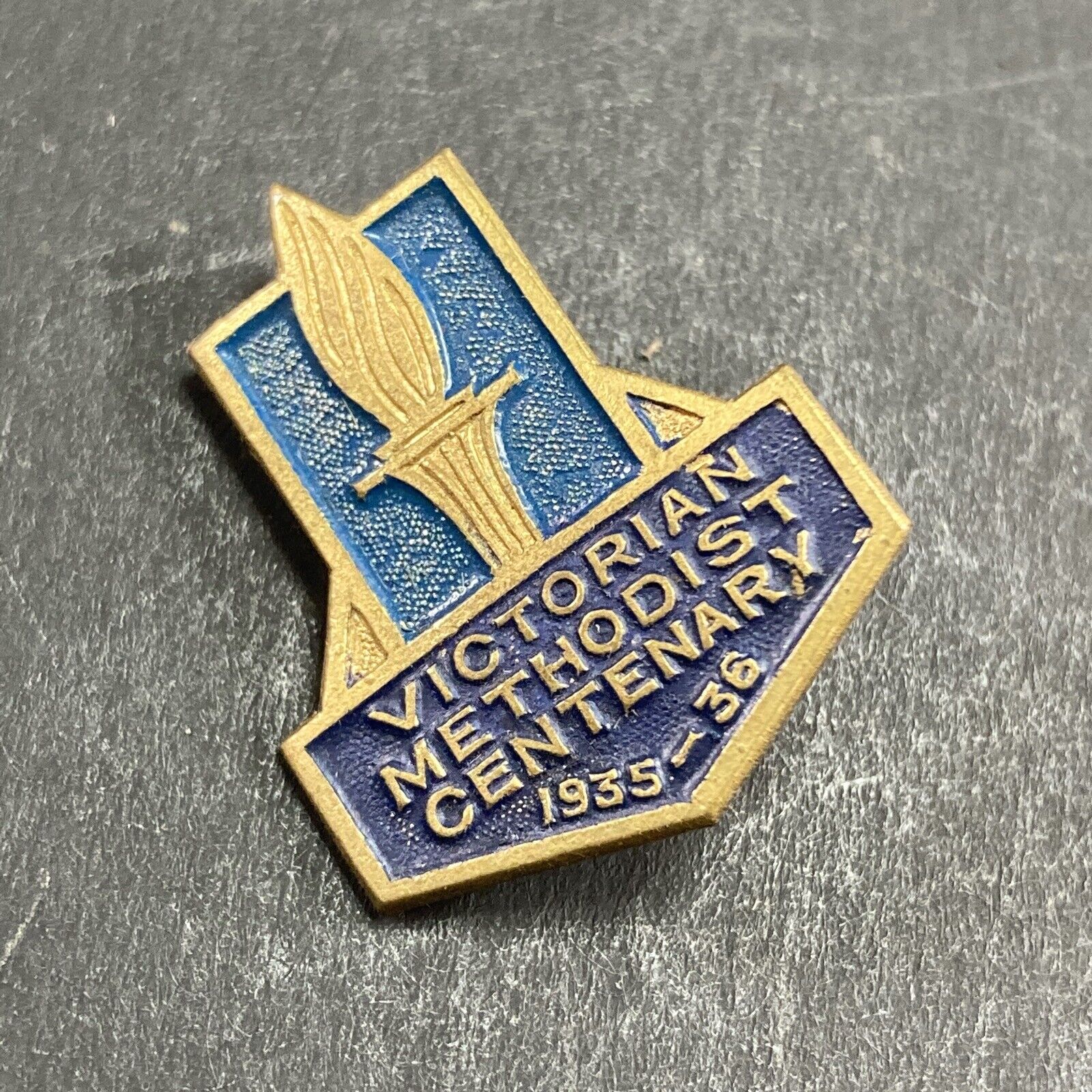 VINTAGE 1935 -1936 VICTORIAN METHODIST CENTENARY PIN BADGE K.G LUKE MELBOURNE