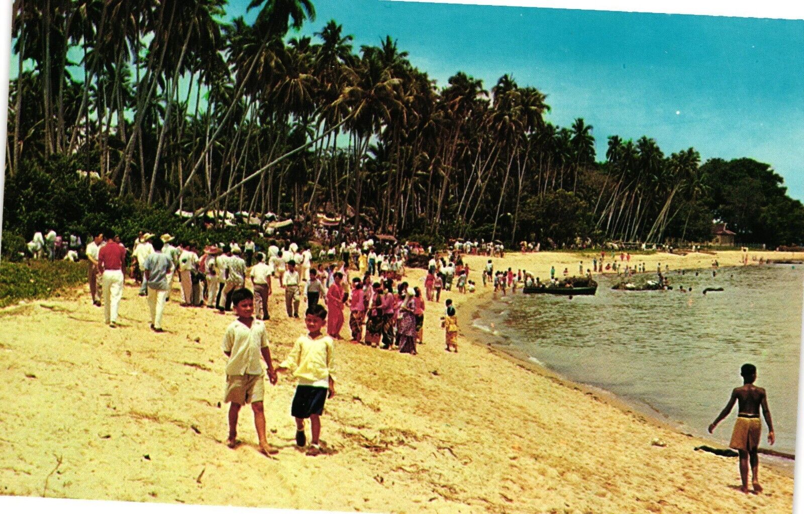 Seaside Malacca Tanjong Kling Seaside Beach Scene Unposted Vintage Postcard