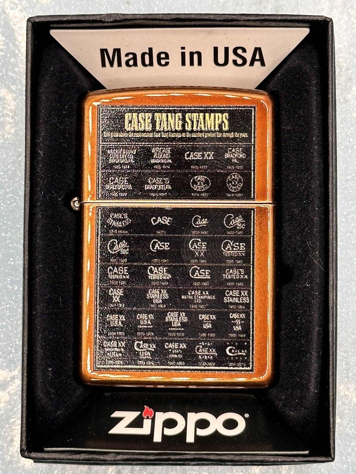 Rare 2009 Case Cutlery Tang Stamps Toffee Zippo Lighter NEW