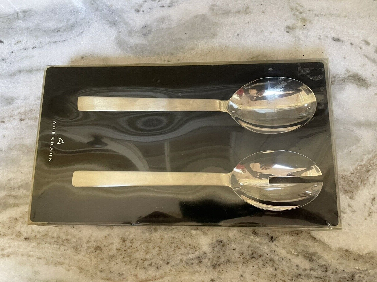 Vintage Auerhahn Stainless Steel 18/10 Set of 2 Serving Spoons in Orig. Box