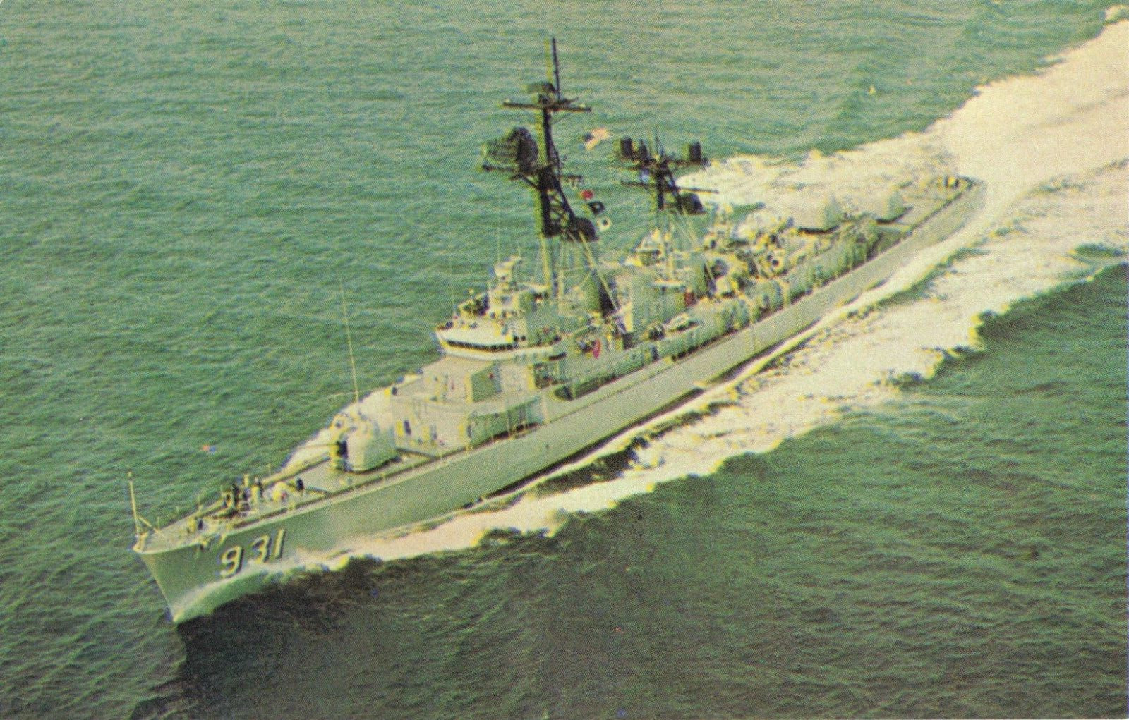San Diego California, USS Forrest Sherman Destroyer DD-931 US Navy, VTG Postcard