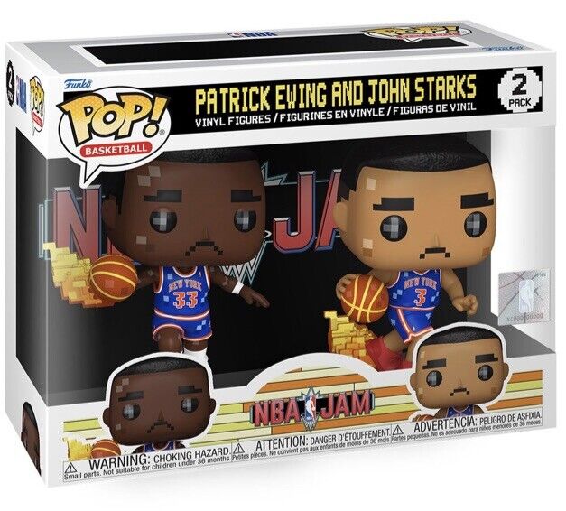 NBA JAM New York Knicks Patrick Ewing and John Starks 8-Bit Funko Pop PREORDER