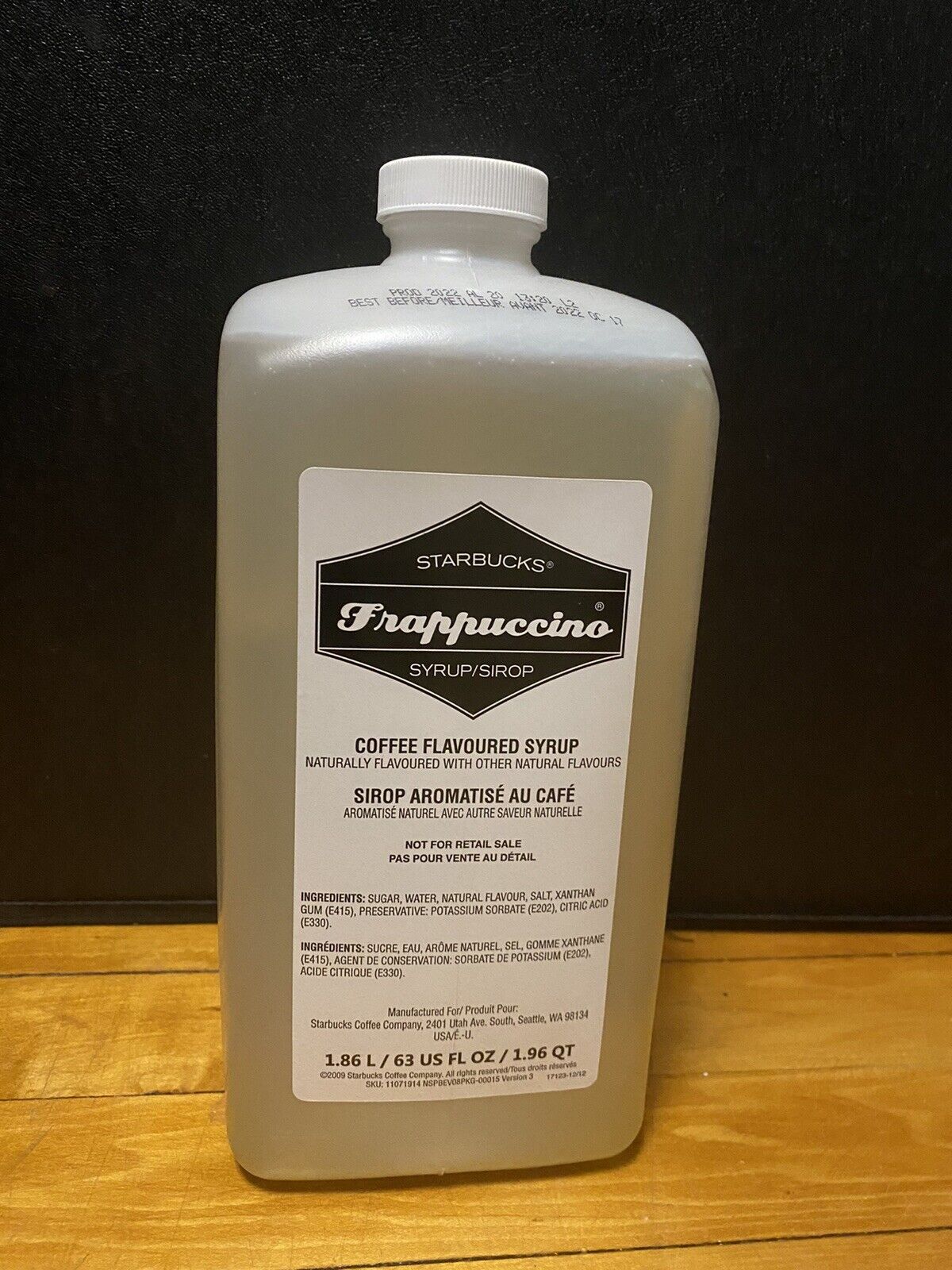 Starbucks Frappuccino Coffee Flavored Beverage Syrup Base 1.86L Sealed Jug Fresh