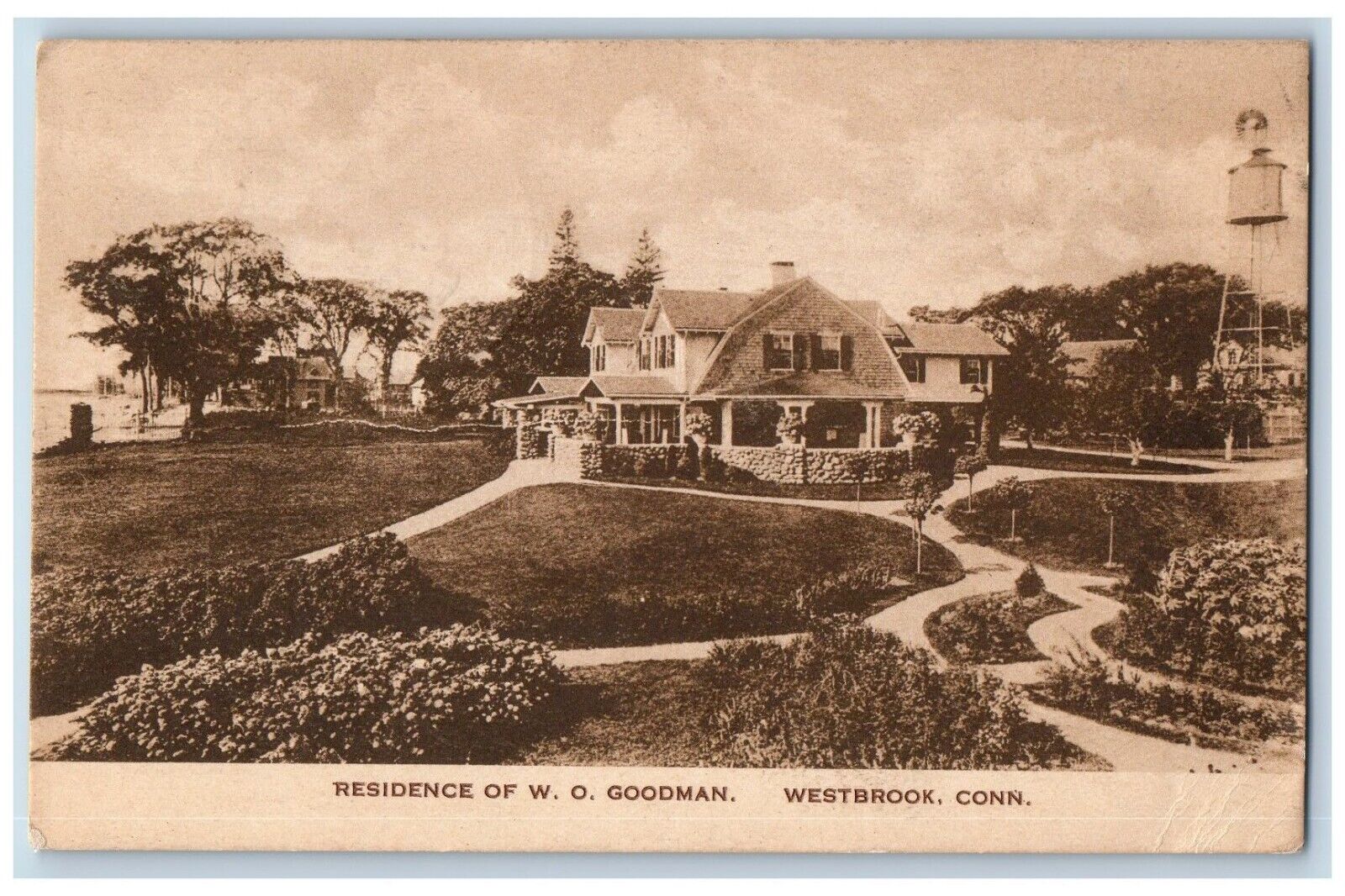 Westbrook Connecticut CT Postcard Residence Of W. O. Goodman House 1924 Vintage