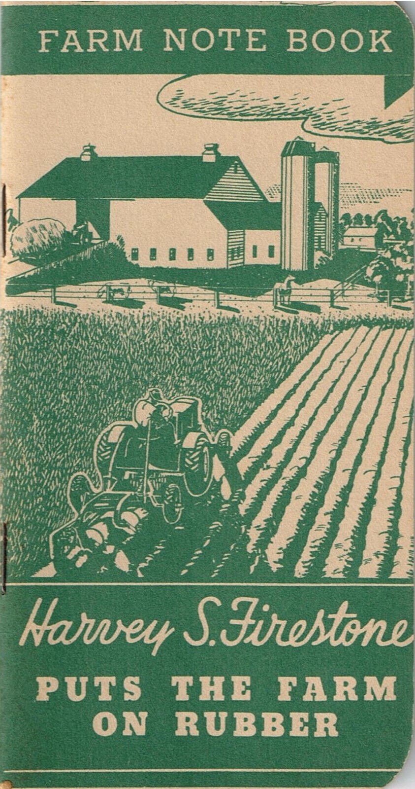 Original 1936 Harvey S. Firestone Farm Note Book Near Mint Condition