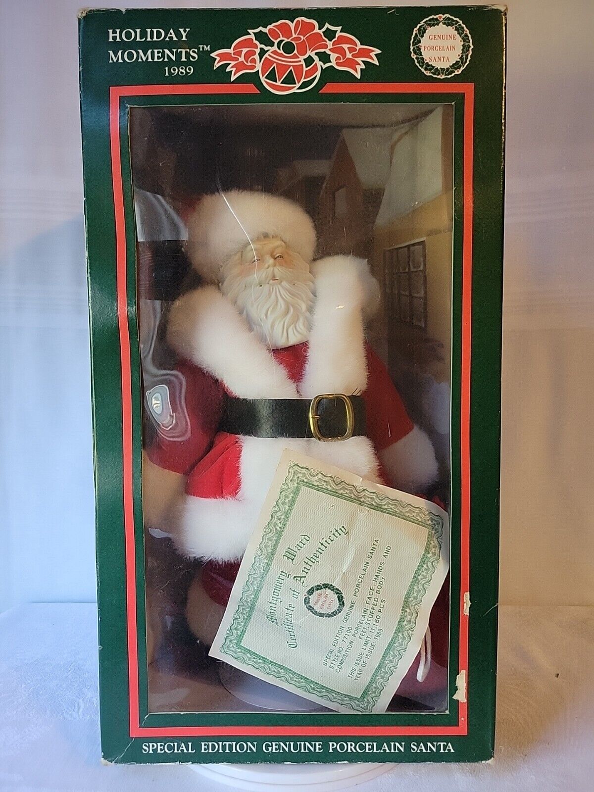 Montgomery Ward 1989 Limited Edition #77100 Genuine Porcelain Santa 15\