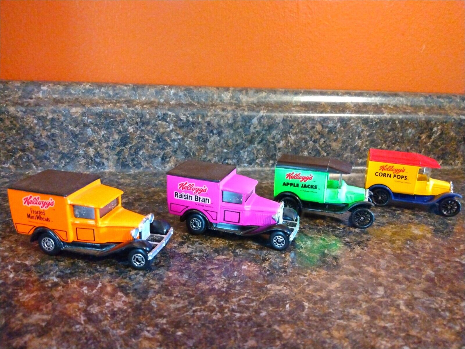 1979 lot of 4 Kellogg\'s cereal matchbox cars good condition.