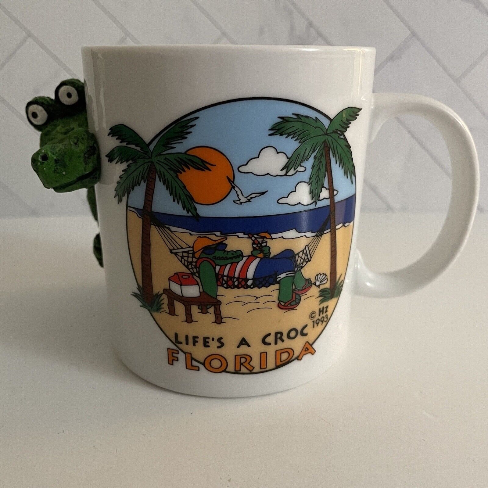 Vintage 1993 LIFE’S A CROC 3D 12oz Florida Mug Ceramic Coffee Cup