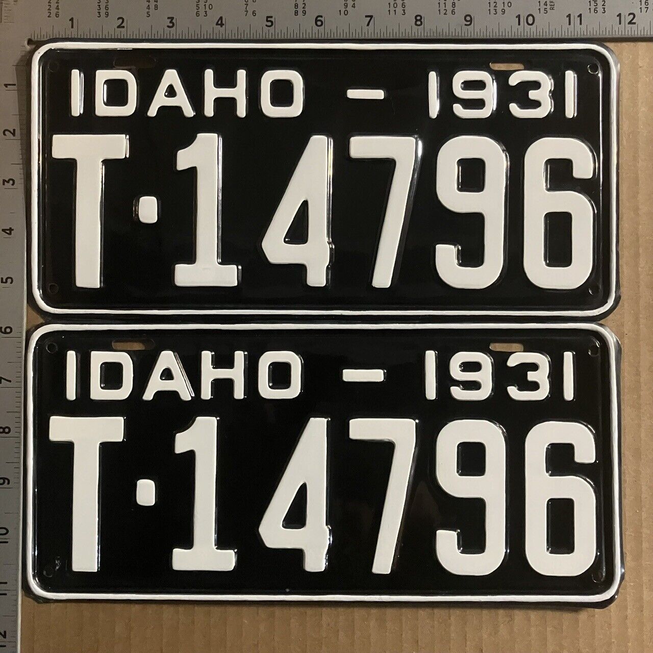 1931 Idaho truck license plate pair T-14796 YOM DMV Ford Chevy Dodge 11776