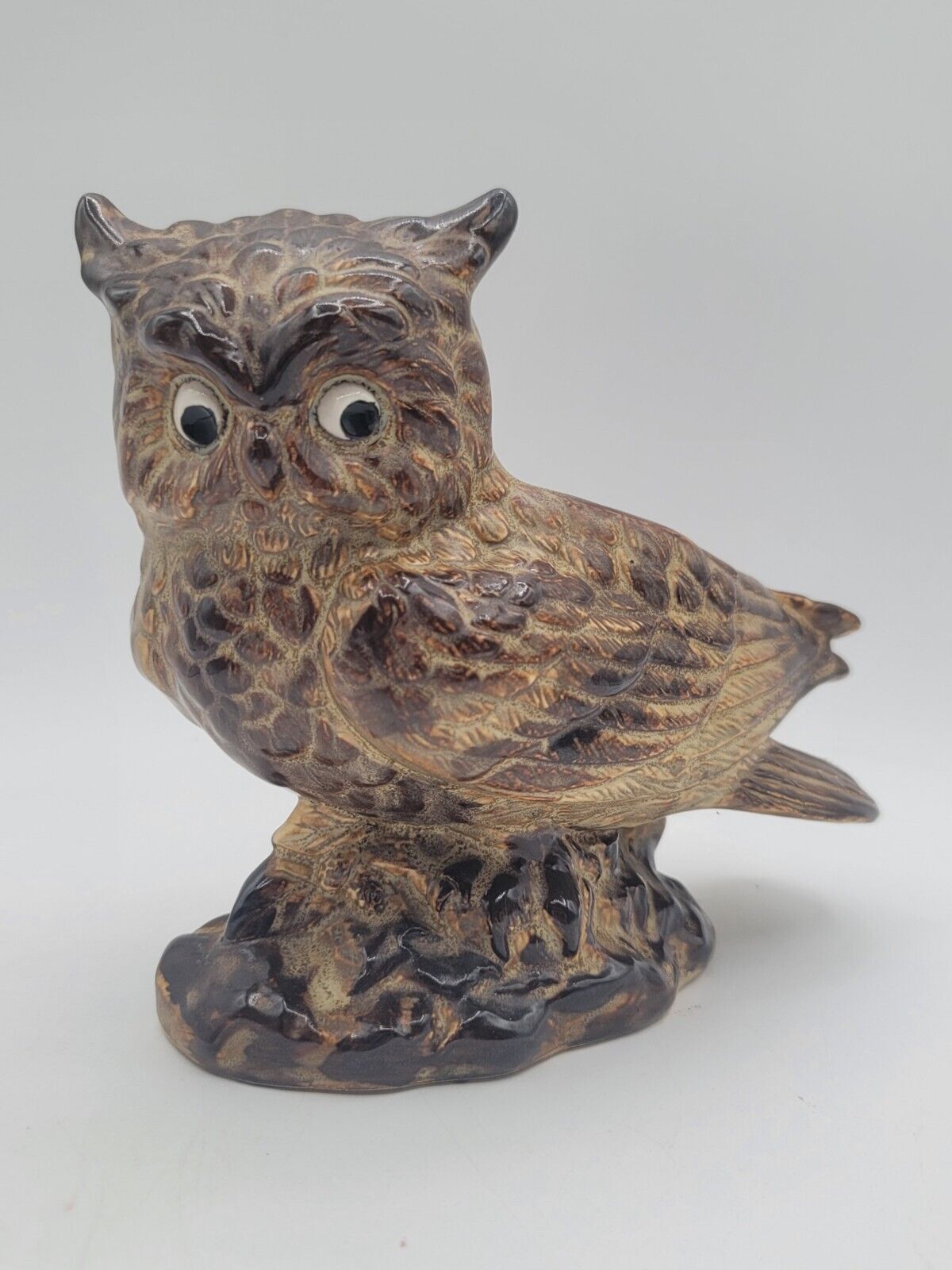 Vintage Caffco Owl Bird Planter Vase E-3241 Made in Japan Brown Ceramic