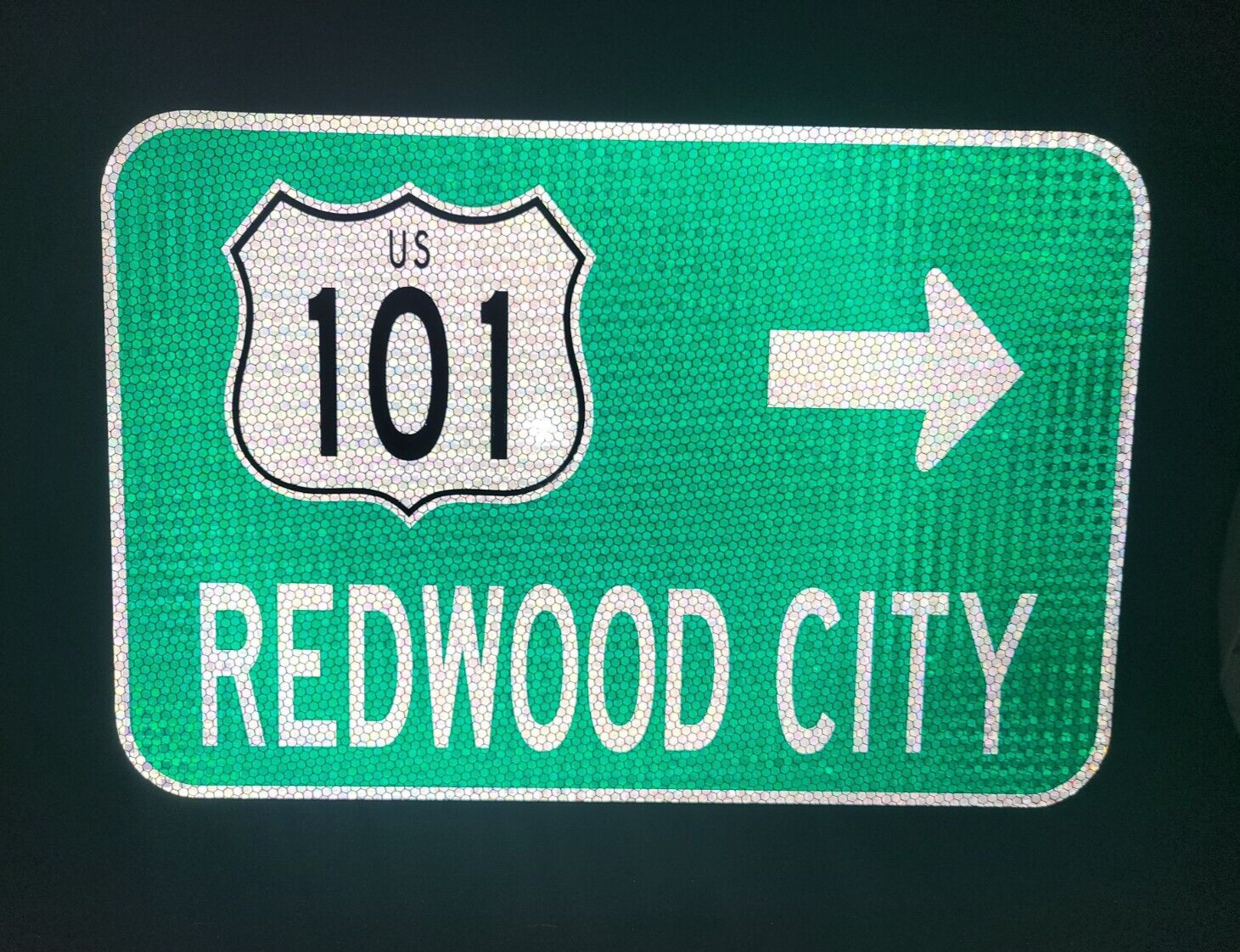 REDWOOD CITY Hwy 101 California route road sign, 18\