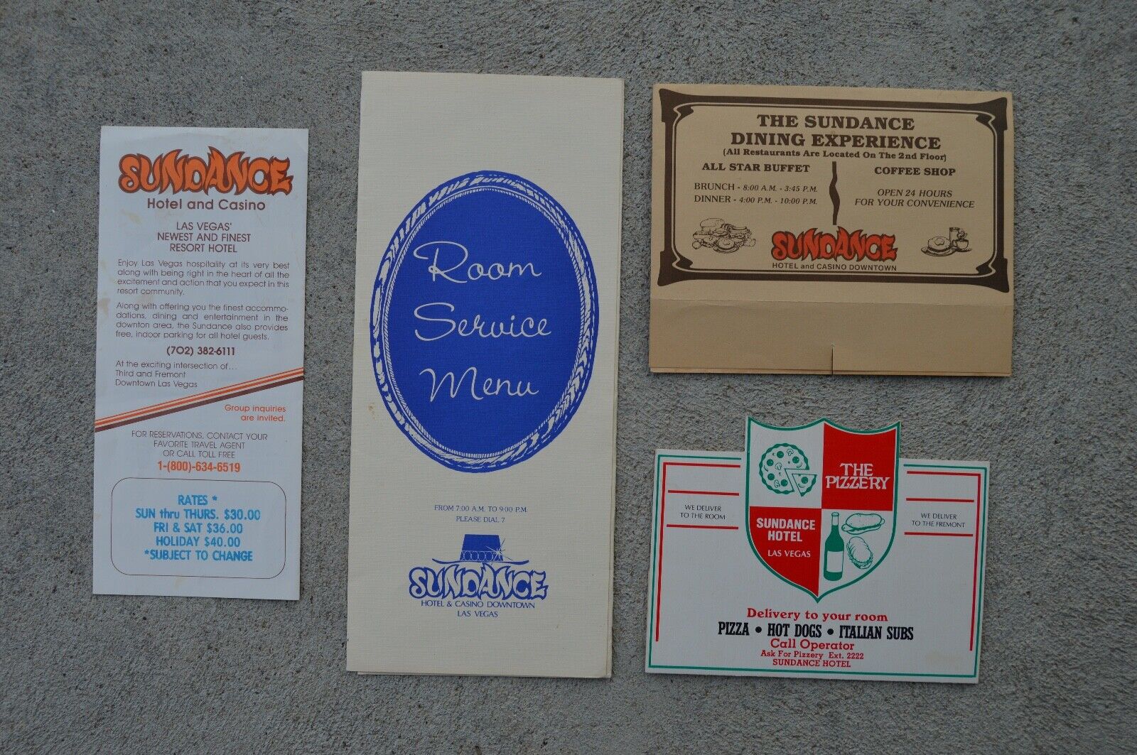 Vtg Stardust Hotel & Casino Lot Room Service Menu The Pizzery Dining Experience
