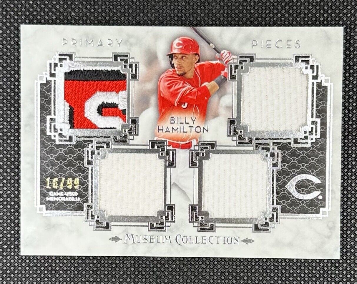 2014 Topps Museum Collection Billy Hamilton GU Quad Patch /99 Reds