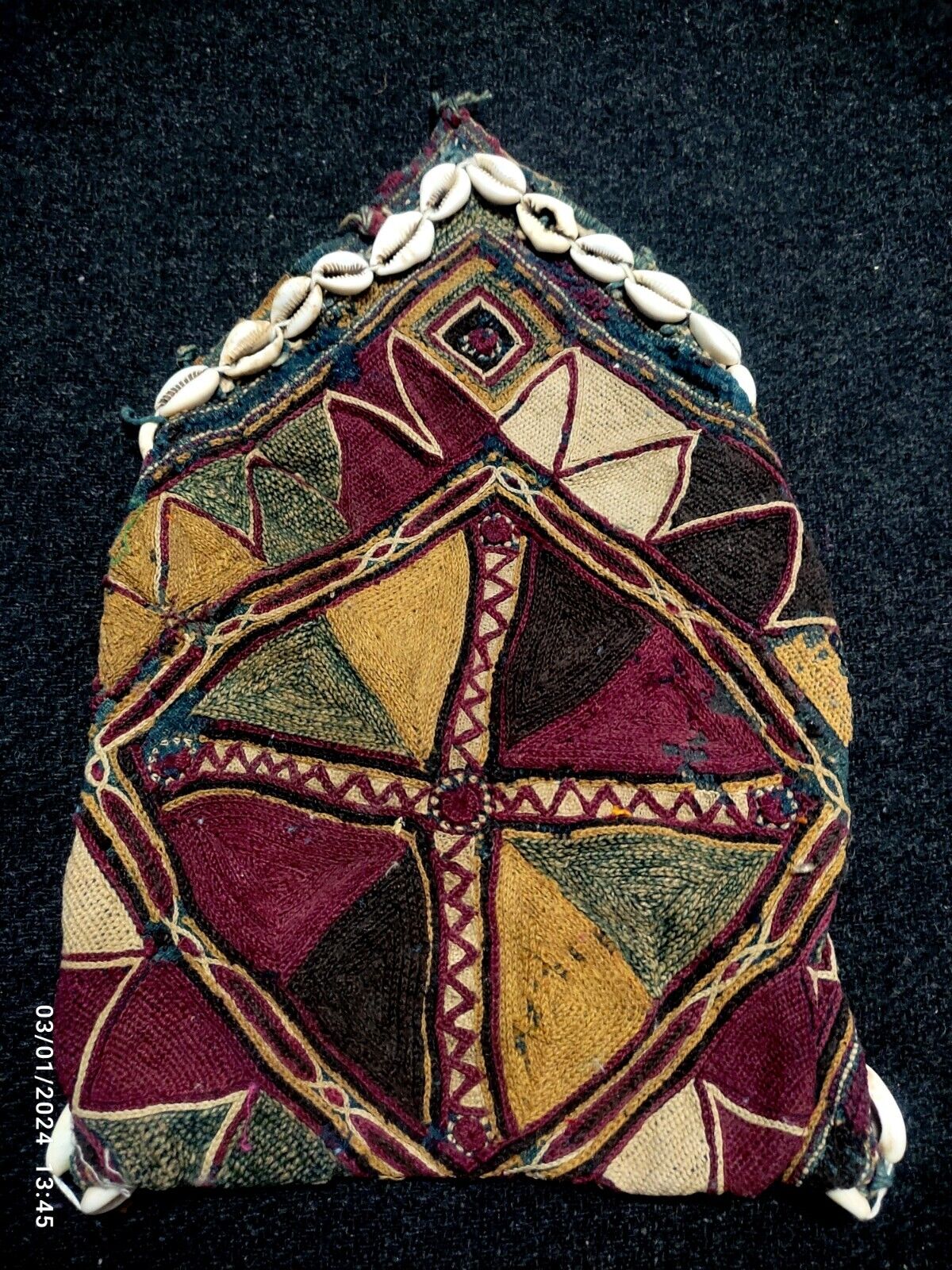 Indian banjara vintage kutchi tribal ethnic antique handmade embroidery bag 50