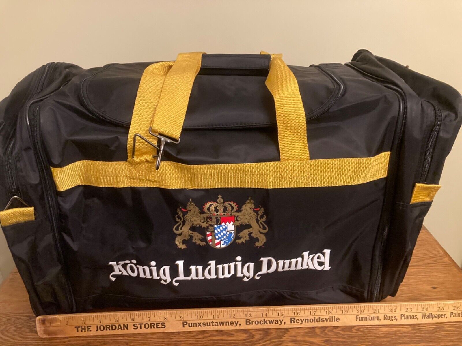 Konig Ludwig Dunkle Beer Germany Large Black Duffle - New No Tags— Perfect