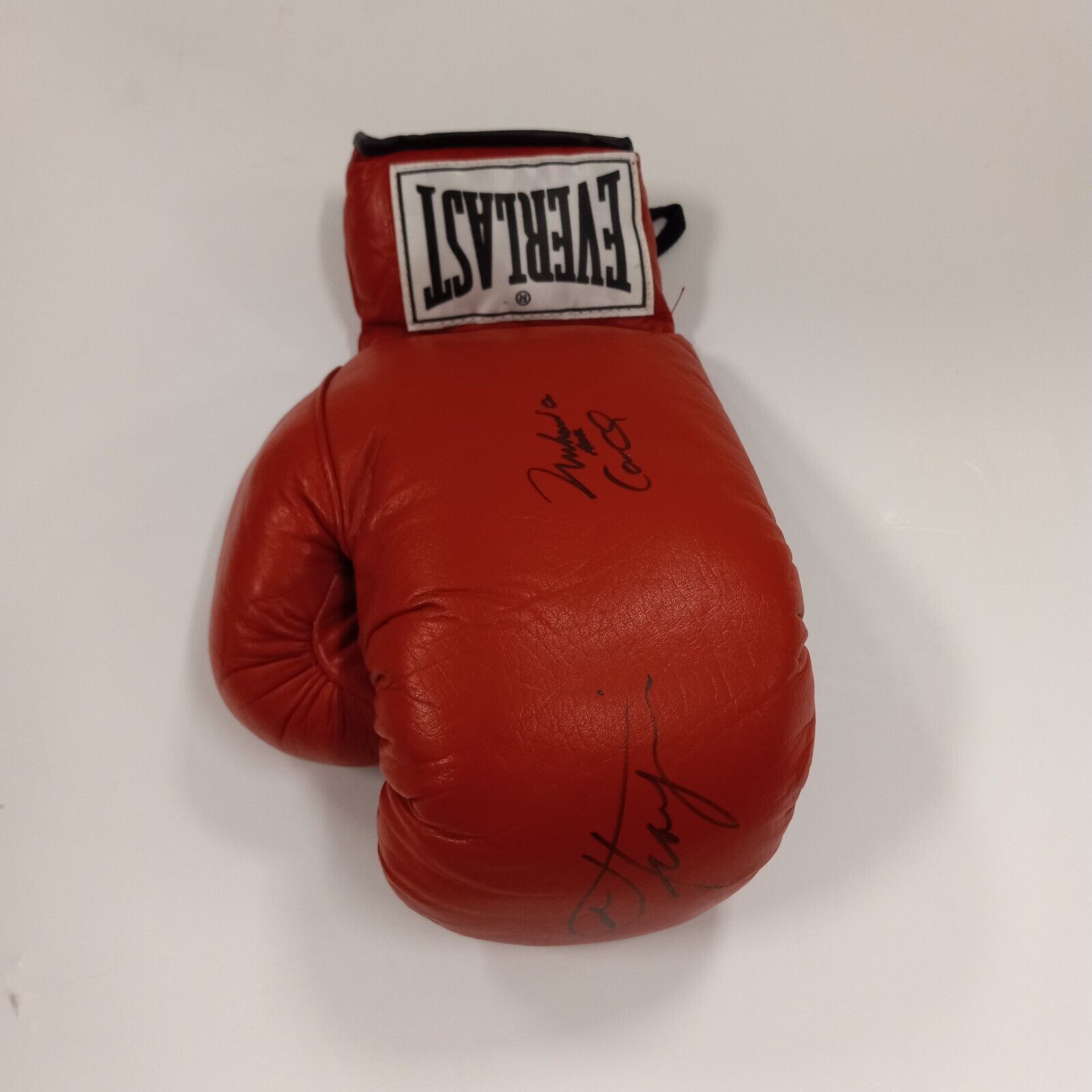  Dbl.Sign Muhammad Ali aka. Cassius Clay + Joe Frazier Boxing Glove Hand Signed 
