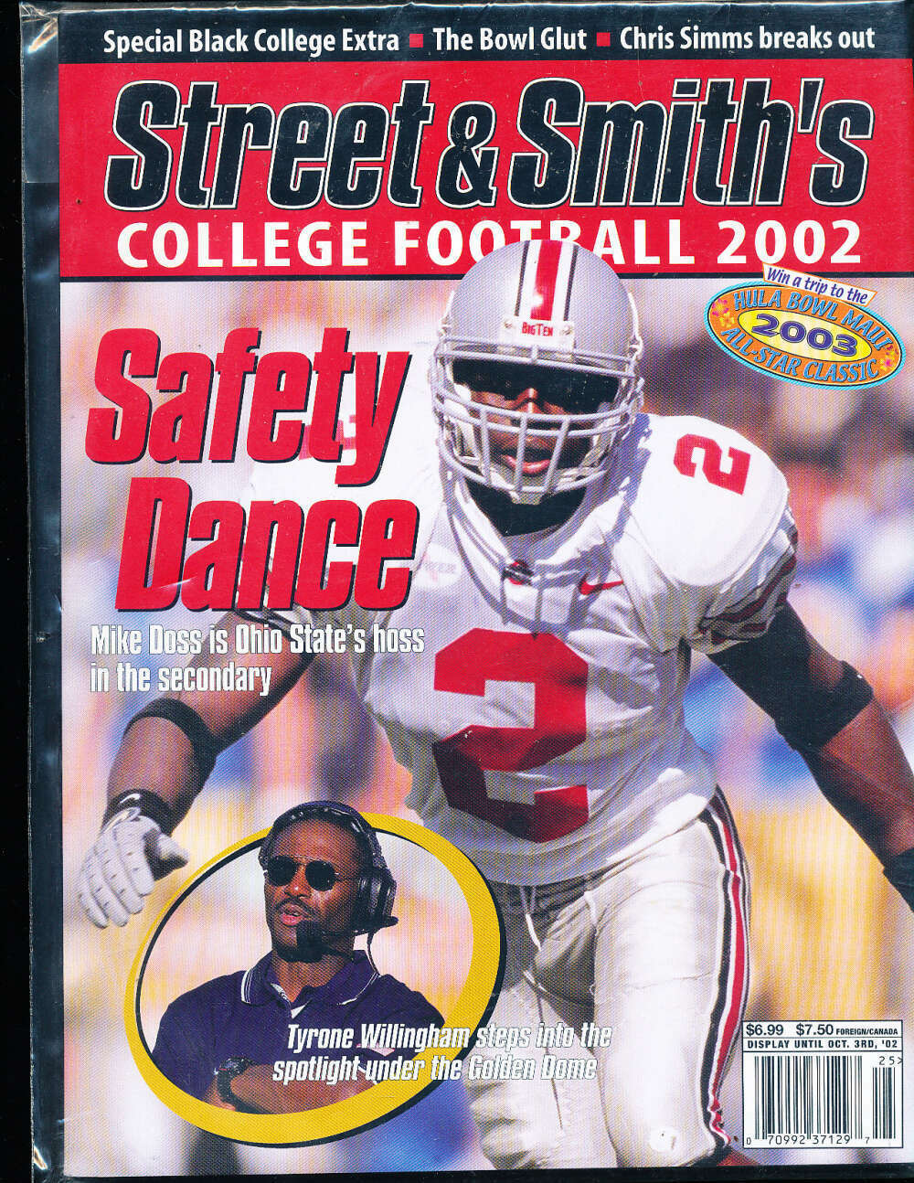 2002 Mike Doss Ohio State Street & Smith Football yearbook bxSS