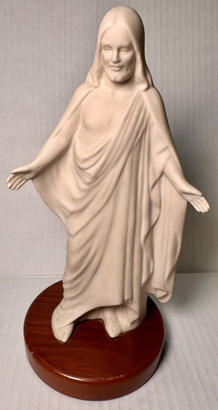 Hansen Classics Statue Jesus Arms Open White Porcelain Figurine Vintage