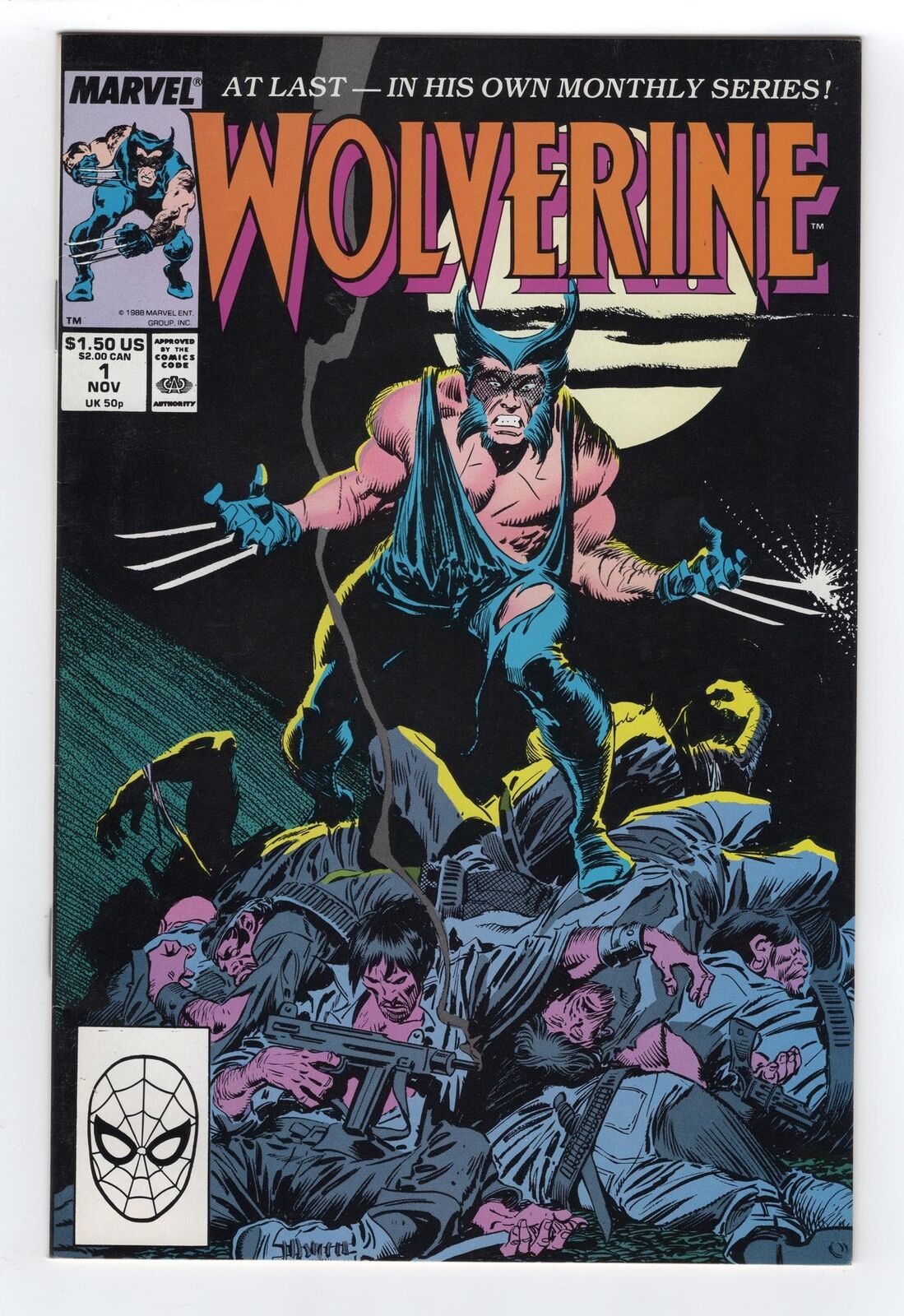 1988 MARVEL WOLVERINE #1 1ST APPEARANCE WOLVERINE AS PATCH KEY RARE HIGH GRADE