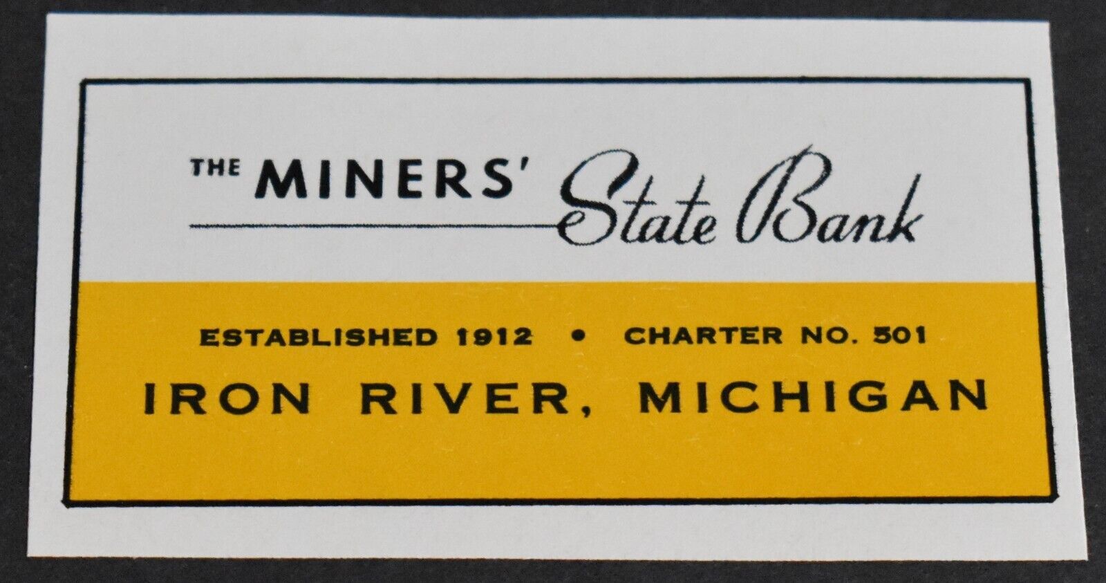 1969 Print Ad Michigan Iron River The Miners\' State Bank Established 1912 art