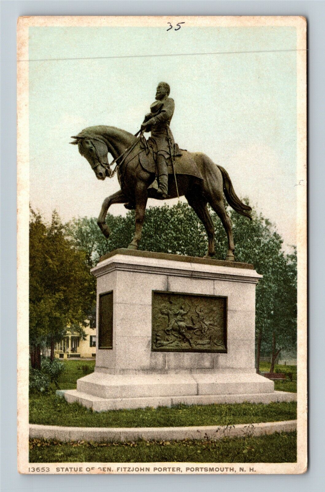 Portsmouth NH-New Hampshire, General Fitzjohn Porter Statue Vintage Postcard