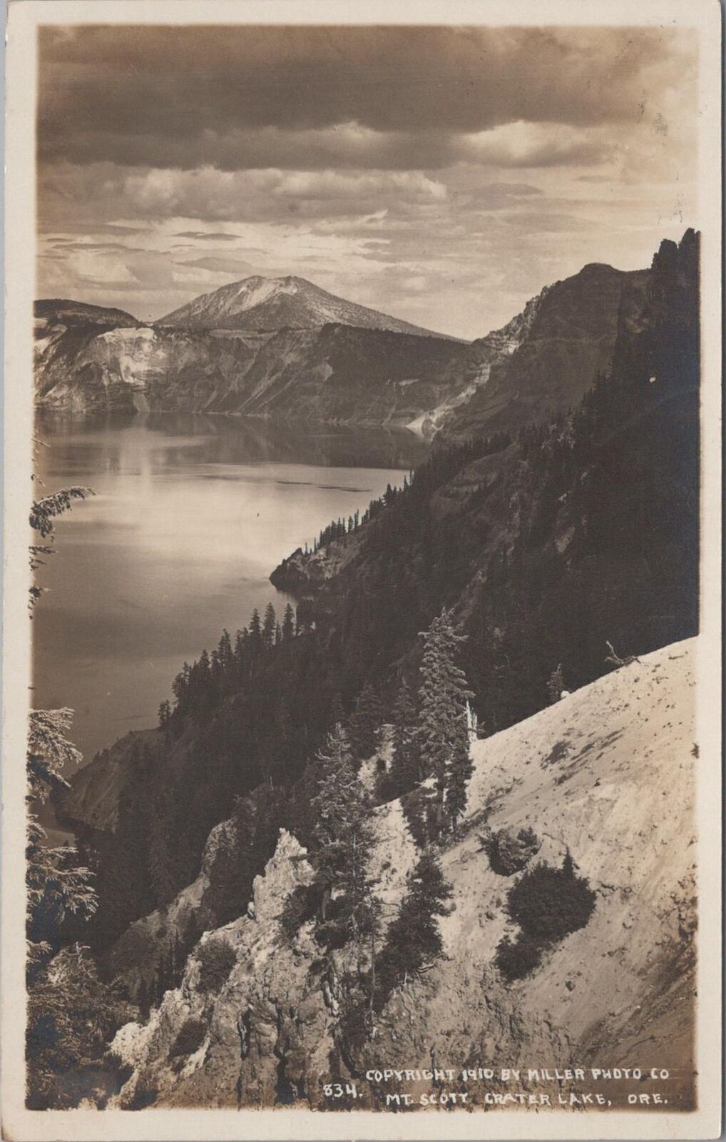 RPPC Postcard Mt Scott Crater Lake Oregon OR 
