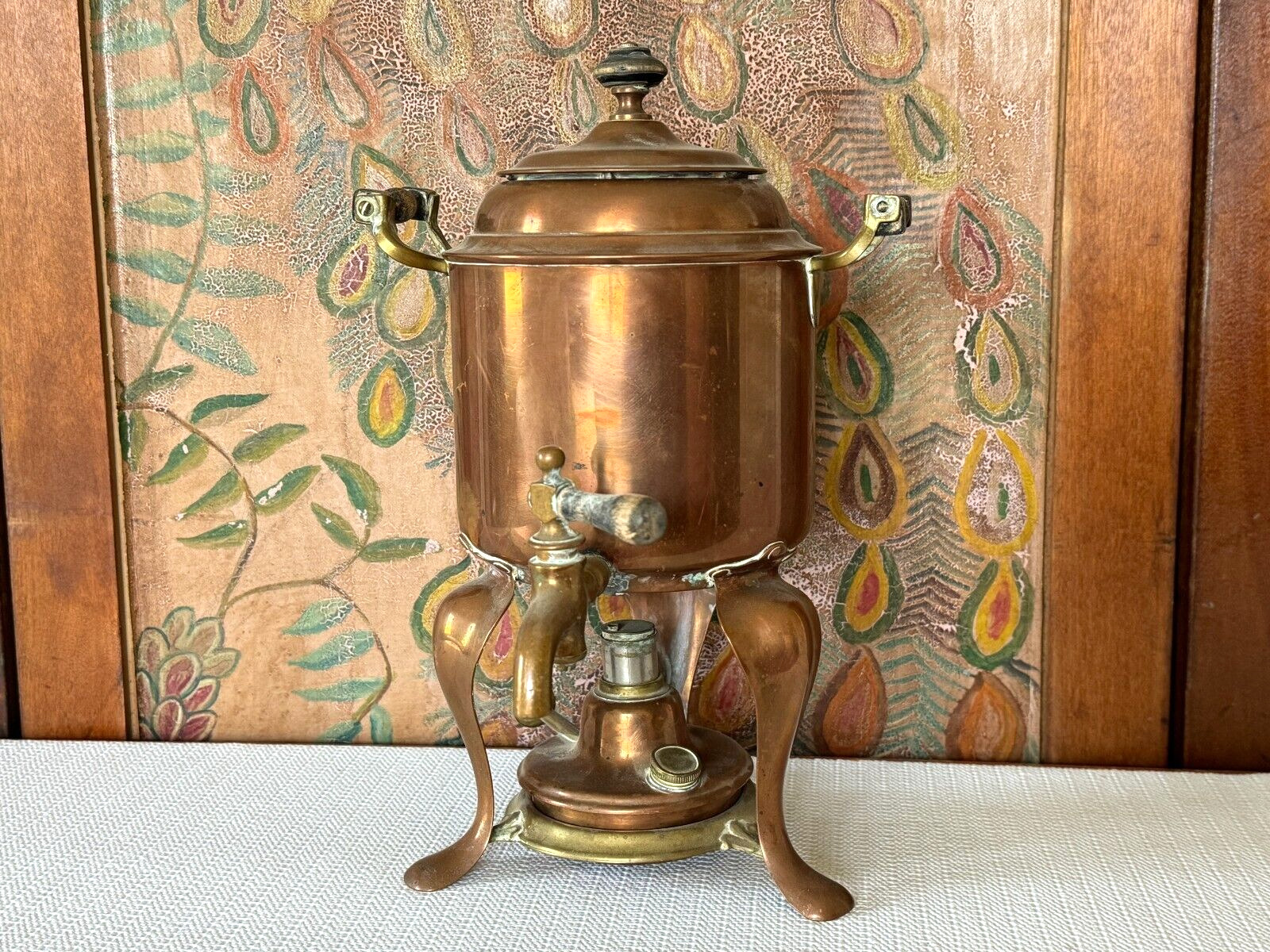 Antique 1914 Manning & Bowman Copper Coffee Percolator Pot Pat Nov 8 1904