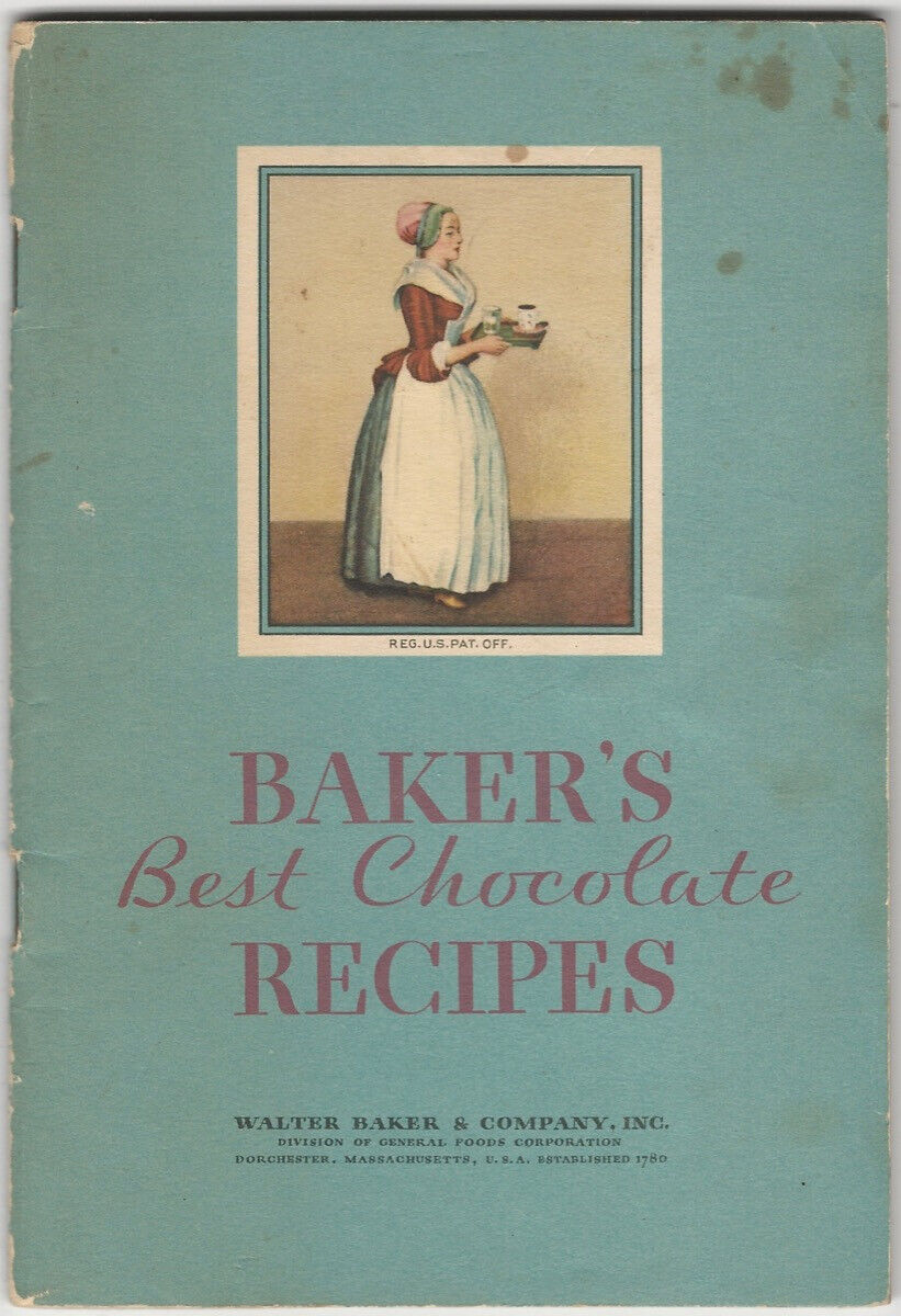 1932 Baker’s Best Chocolate Recipes Color Advertising Booklet Cookbook Catalog