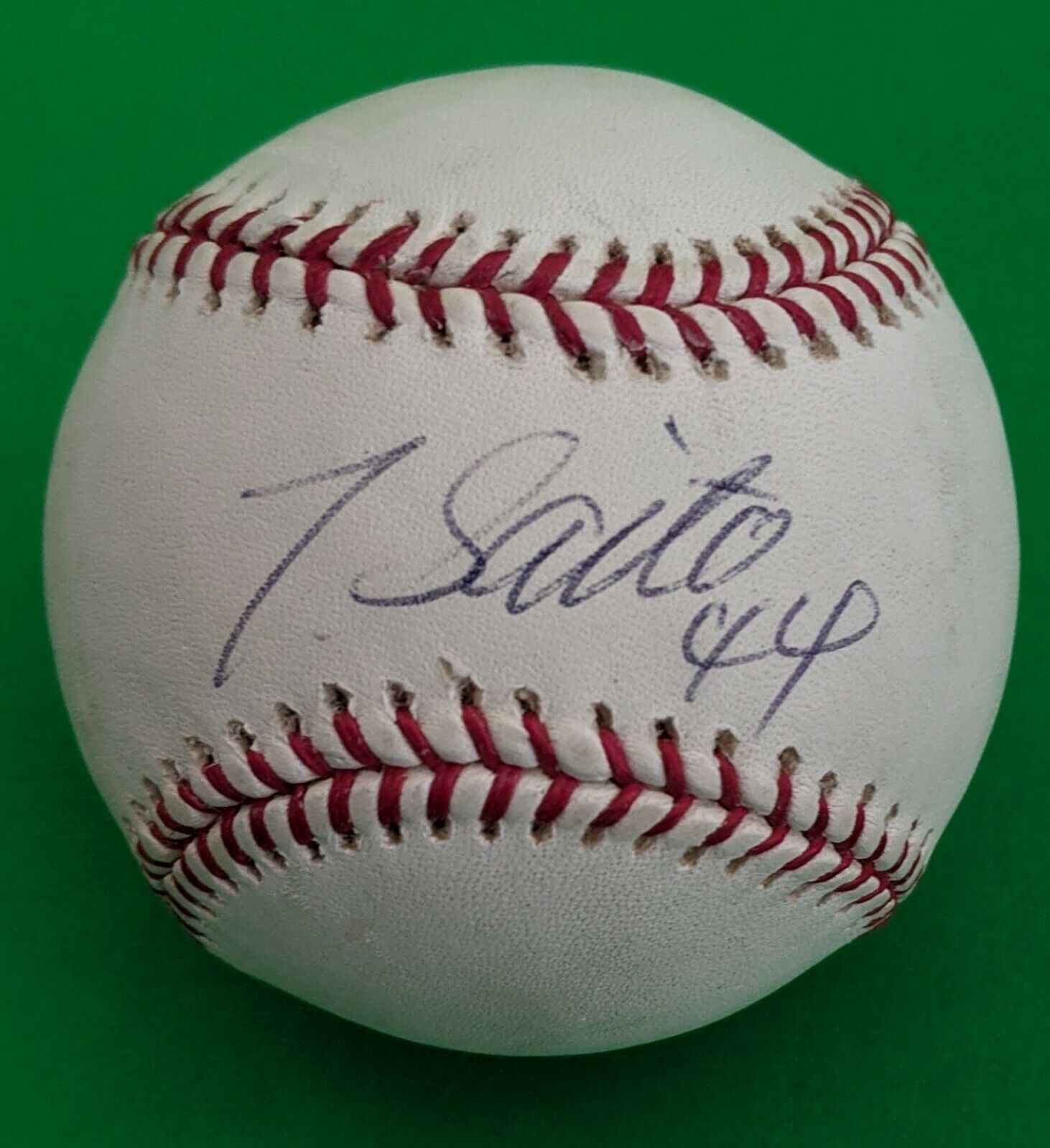 Takashi Saito LA Dodgers and Boston Red Sox  signed baseball PSA