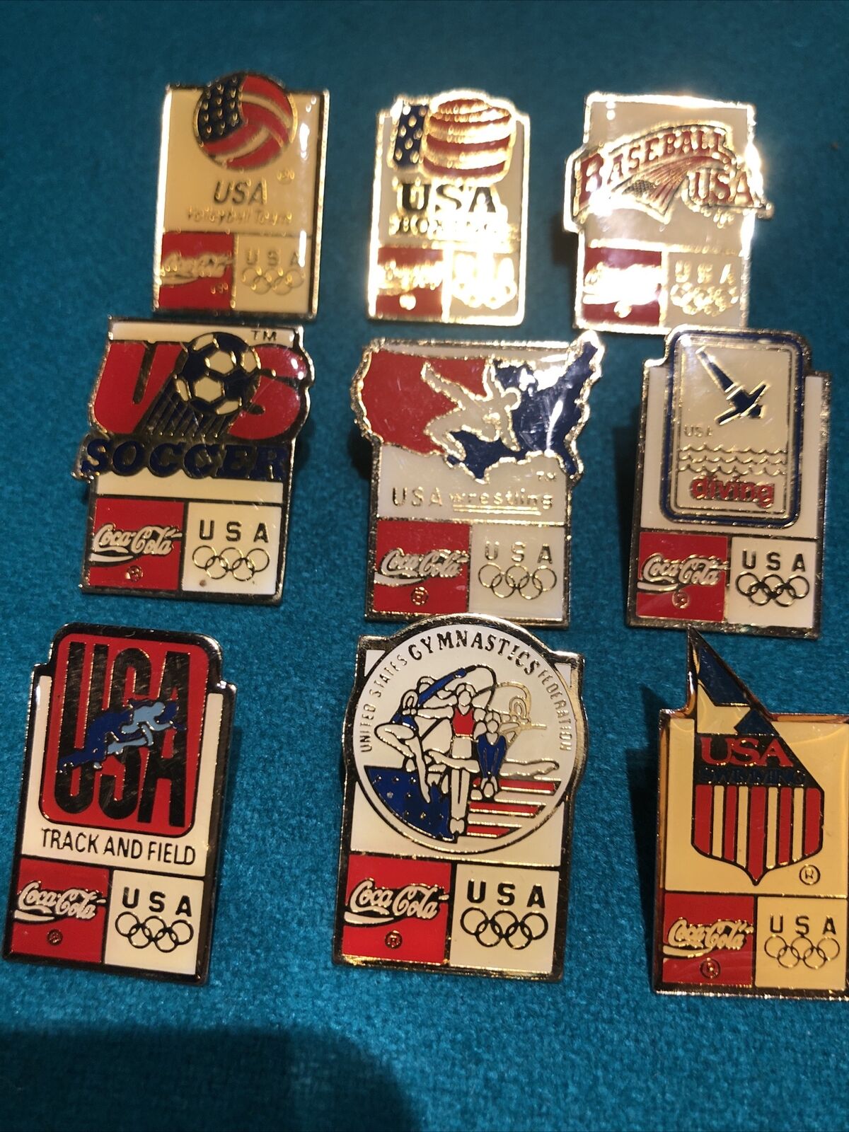 Lot Of Team USA Coca Cola Olympic Pins