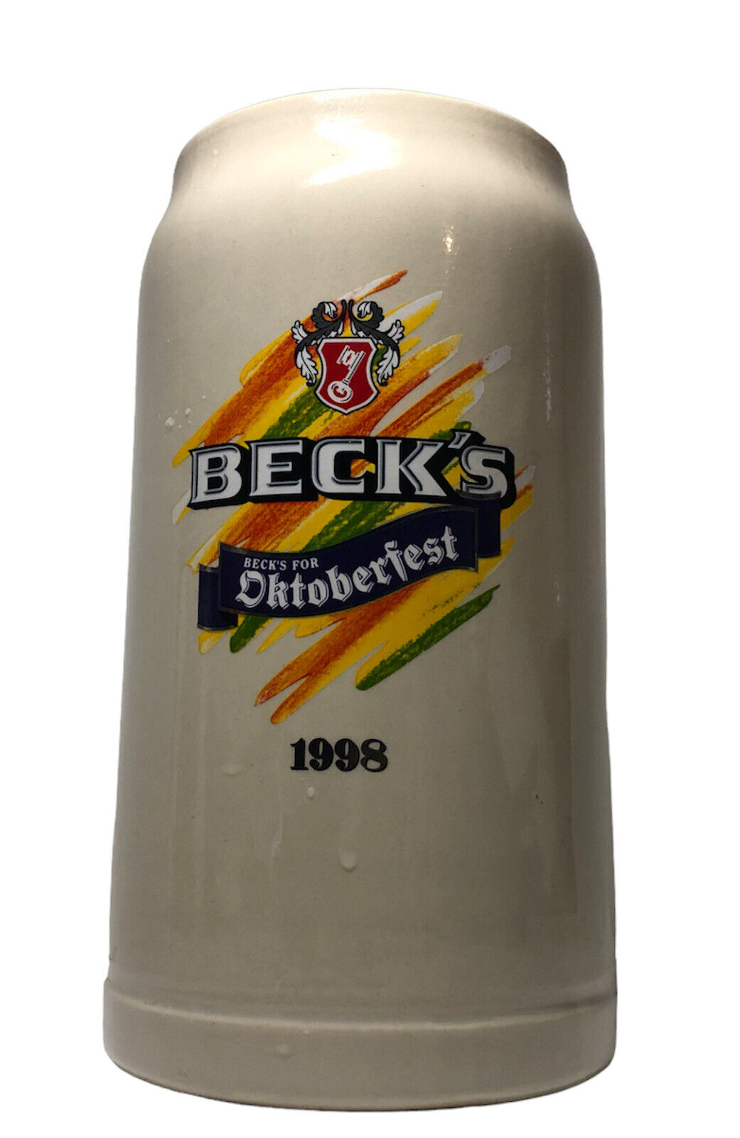 Large BECK’S Oktoberfest Bier Beer Stein 1L 1998 Vintage