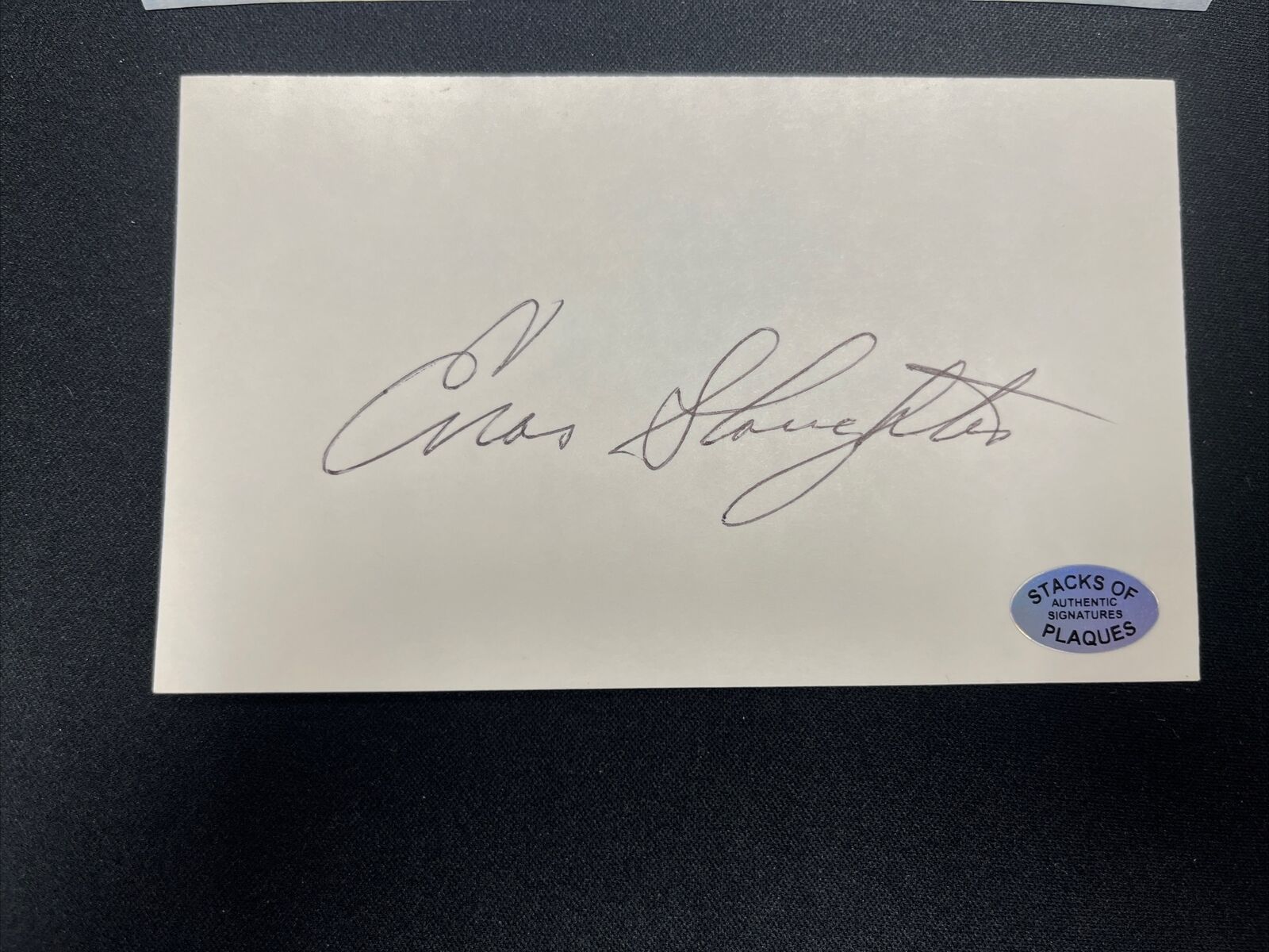 Enos Slaughter HOF Cardinals Signed Postcard with Certificate Of Authenticity