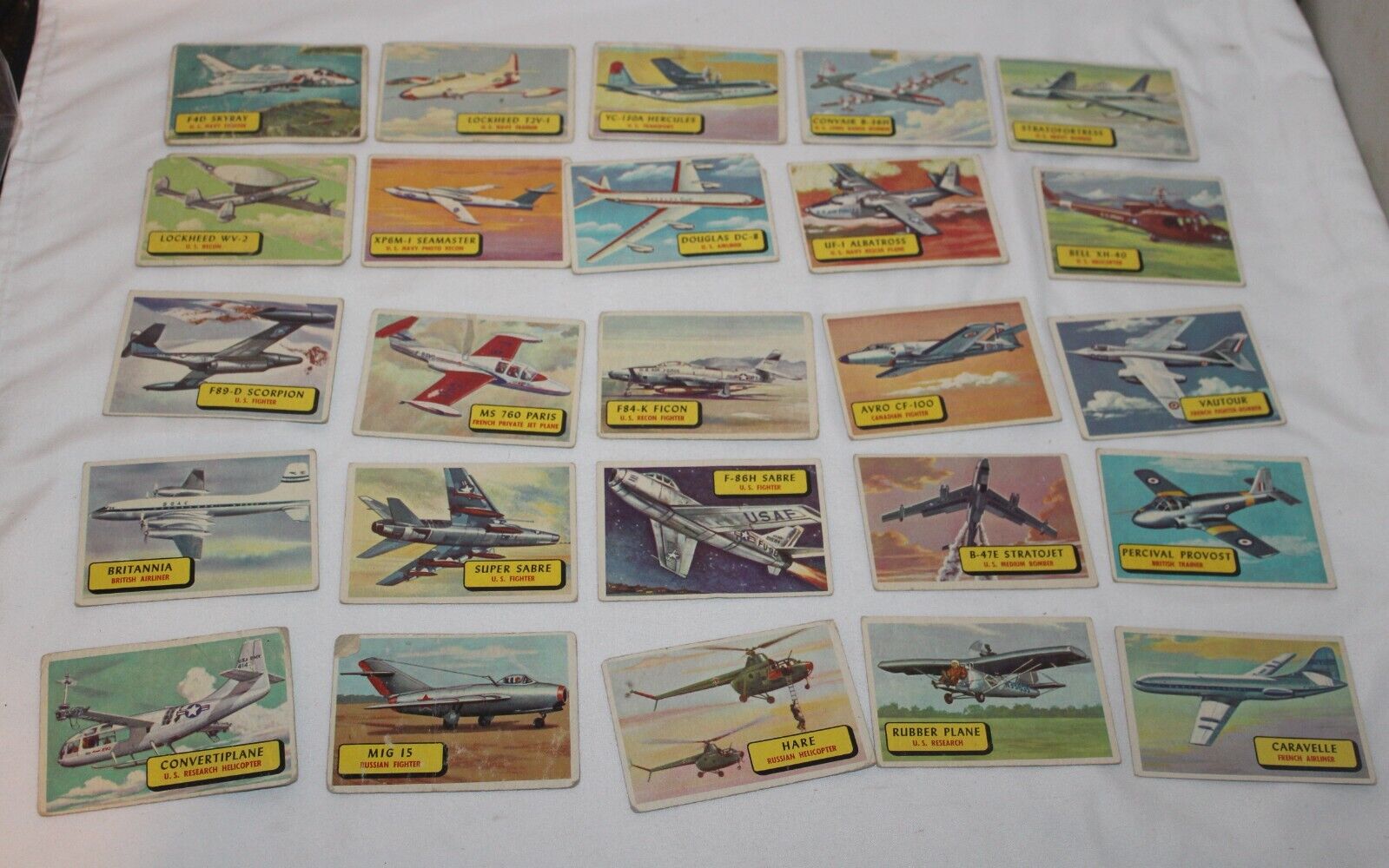 1957 TOPPS WINGS CARDS PARTIAL SET LOT of 43 Planes of the World Bombers
