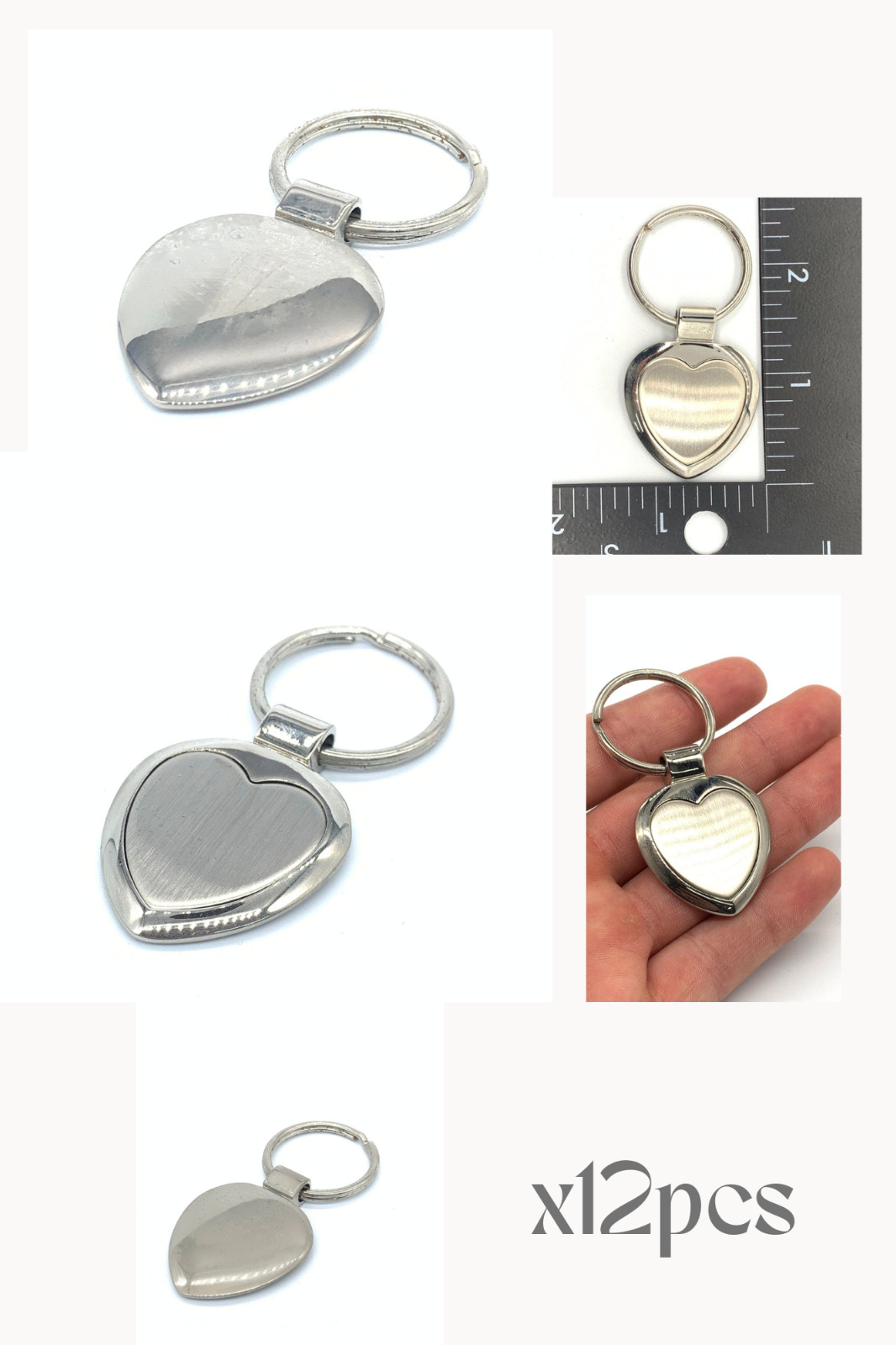 Heart love keychain Engravable Blank Heart Blank Canvas gift Unisex x12pcs