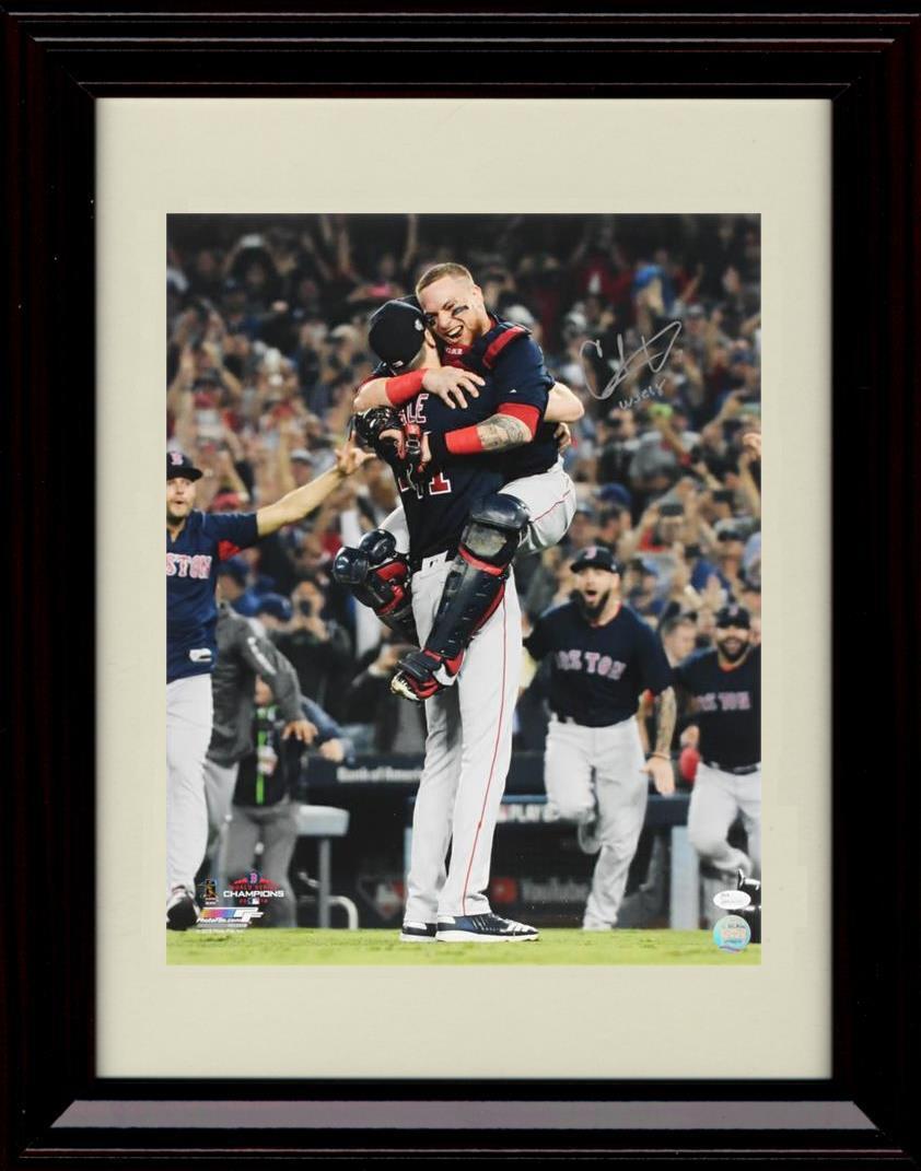 Framed 8x10 Christian Vazquez - Celebration Hug - Red Sox Autograph Replica