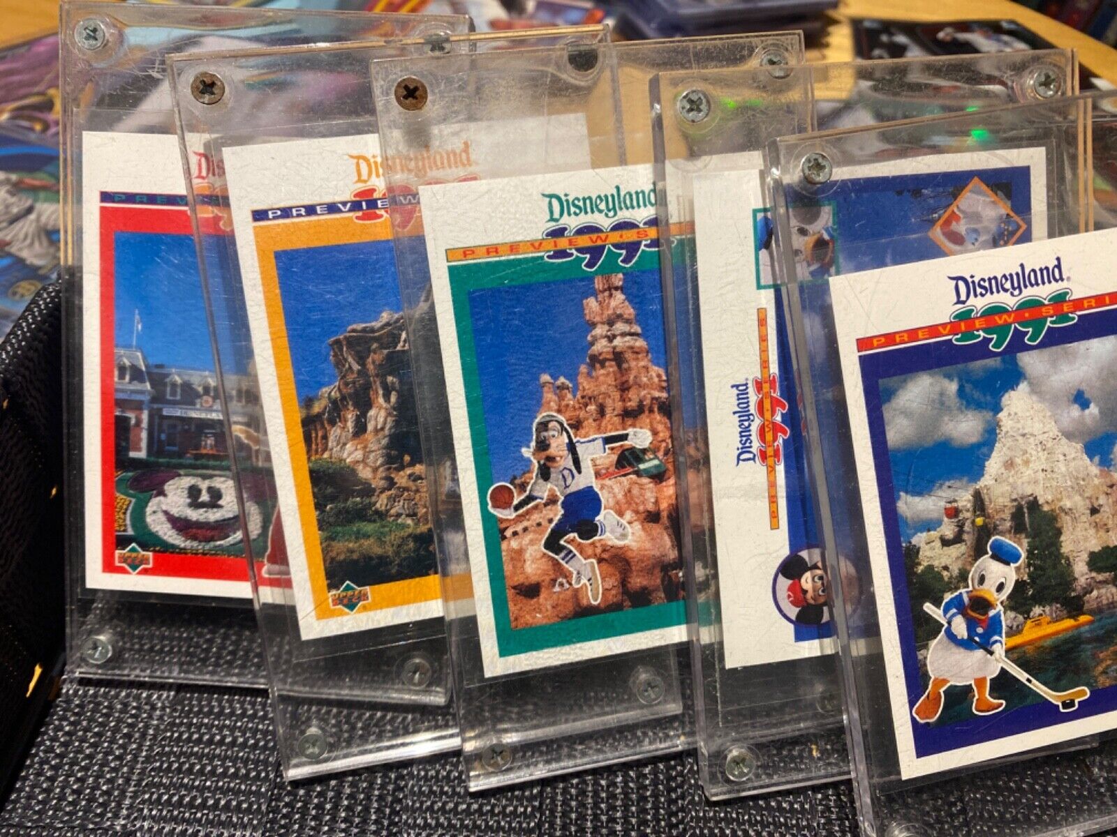1991 Upper Deck DISNEYLAND PREVIEW SERIES 5 Card Complete Set Walt Disney