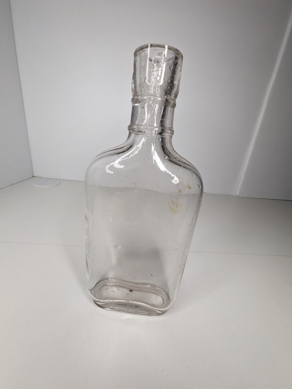 Vintage Early 1900's Glass Whiskey Flask Liquor Container 