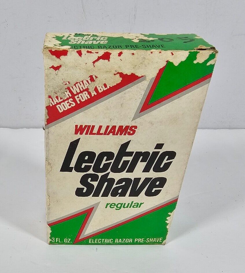 Vintage NOS WIlliams Lectric Shave Regular Pre Shave 3 oz Collectible Use Only
