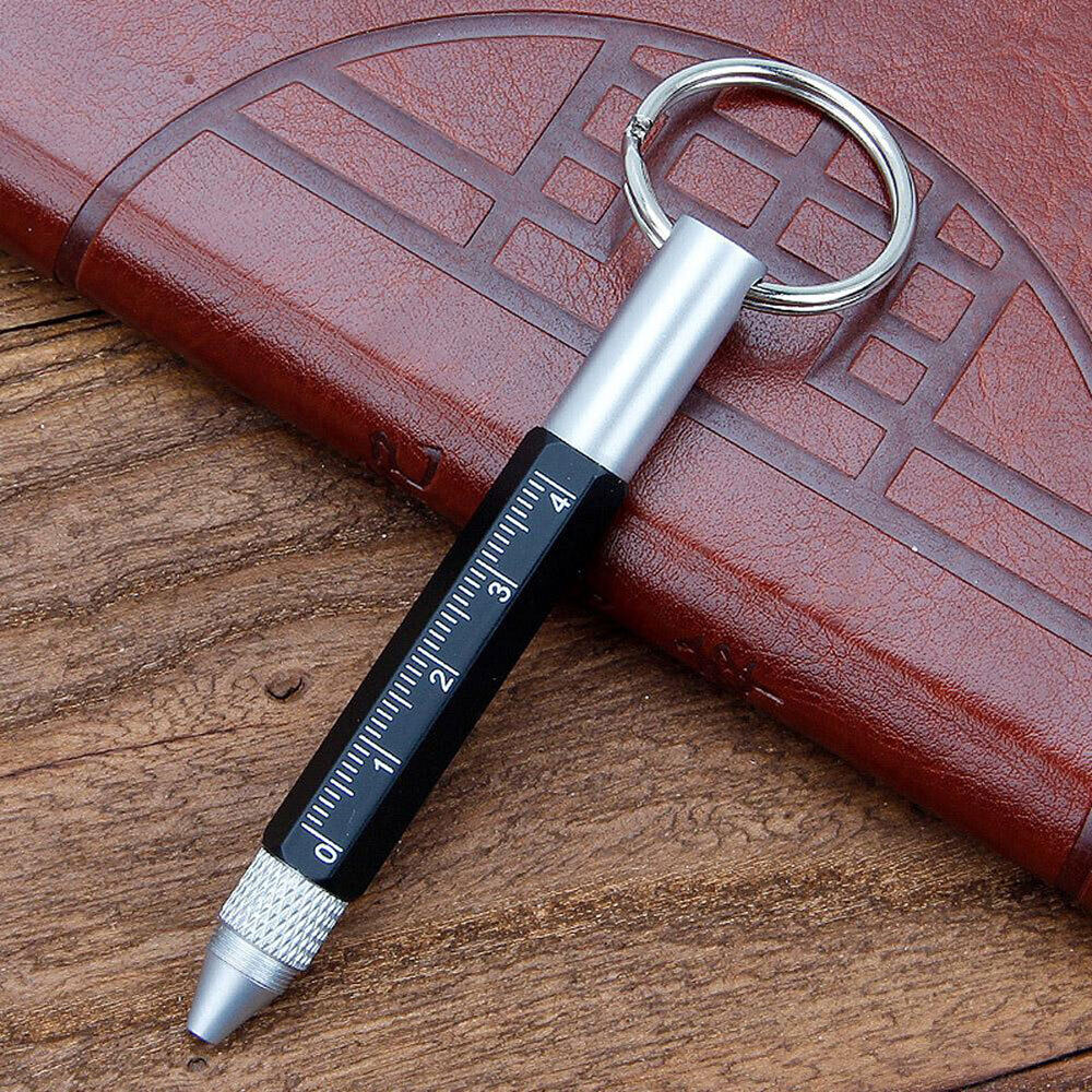 Multifunction Mini Ballpoint Pen Metal Screwdriver Tool Touch Screen Keychain~